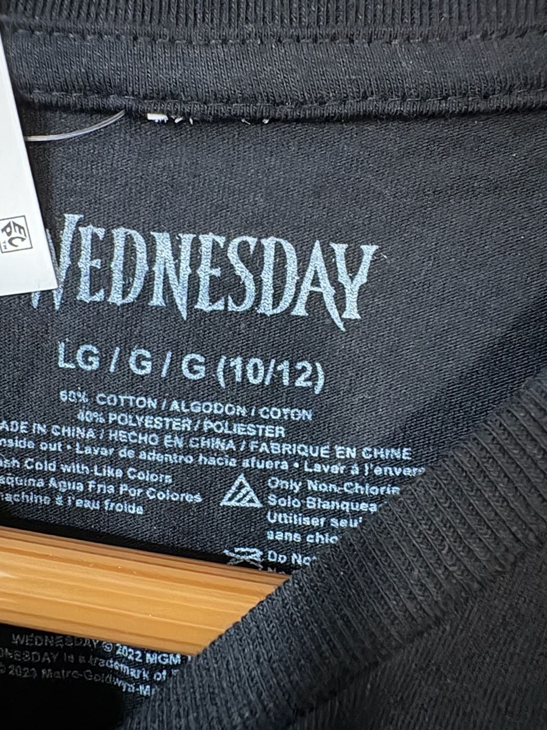 Wednesday Addams On Wednesdays We Wear Black T-Shirt Size LG (10/12) 4