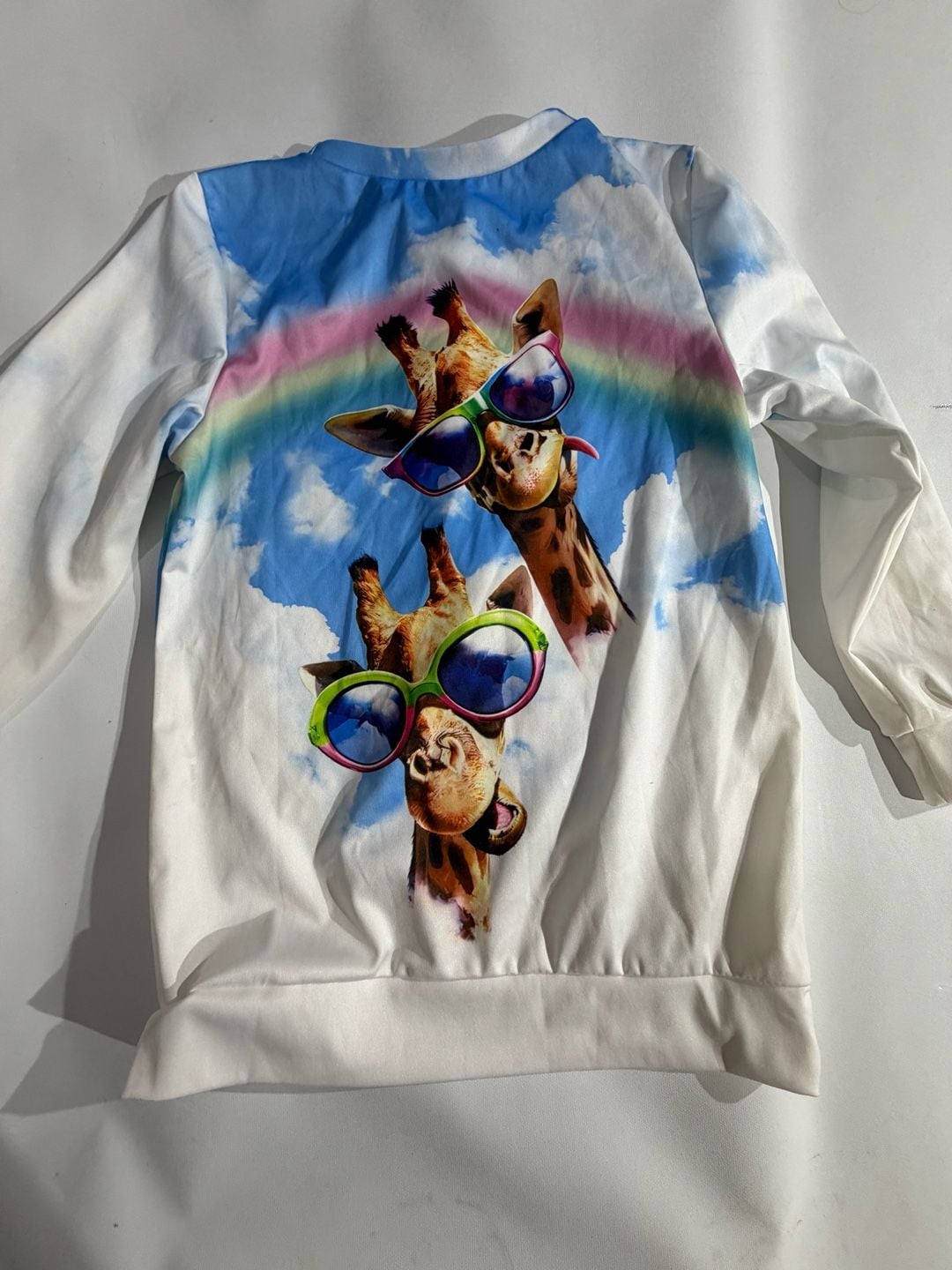 Denater Kids Giraffe Sunglasses Rainbow Long Sleeve Sweatshirt 130 7
