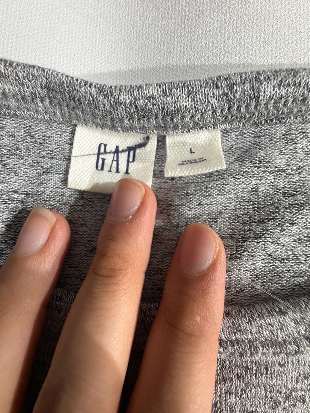GAP Grey Heathered Short Sleeve Knit T-Shirt Top Size L 3
