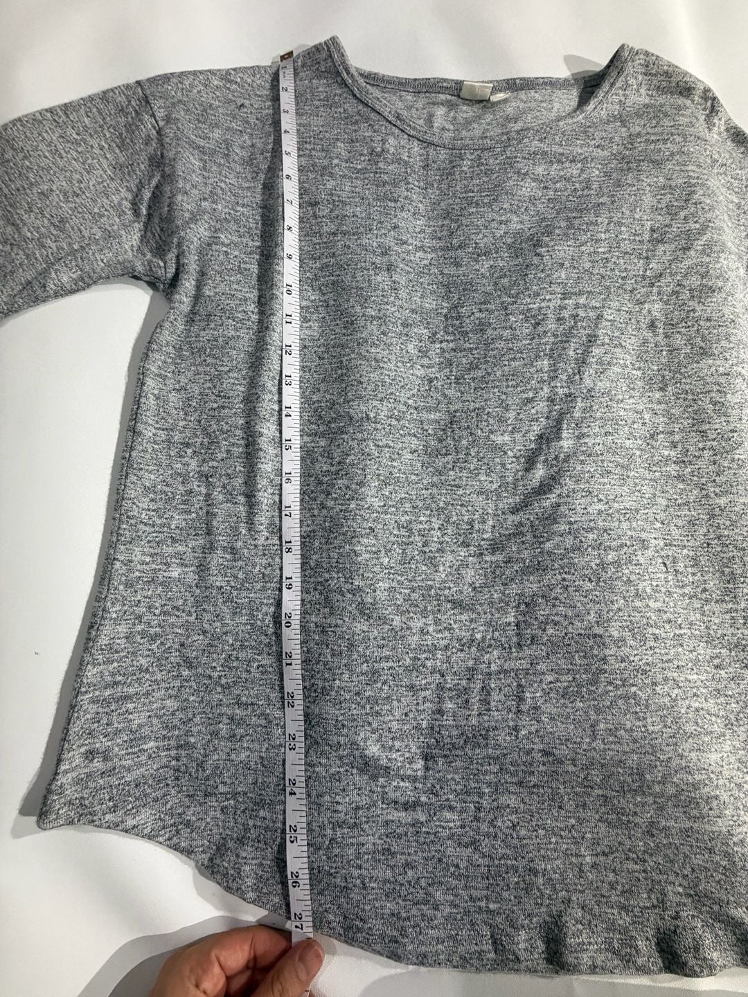 GAP Grey Heathered Short Sleeve Knit T-Shirt Top Size L 4
