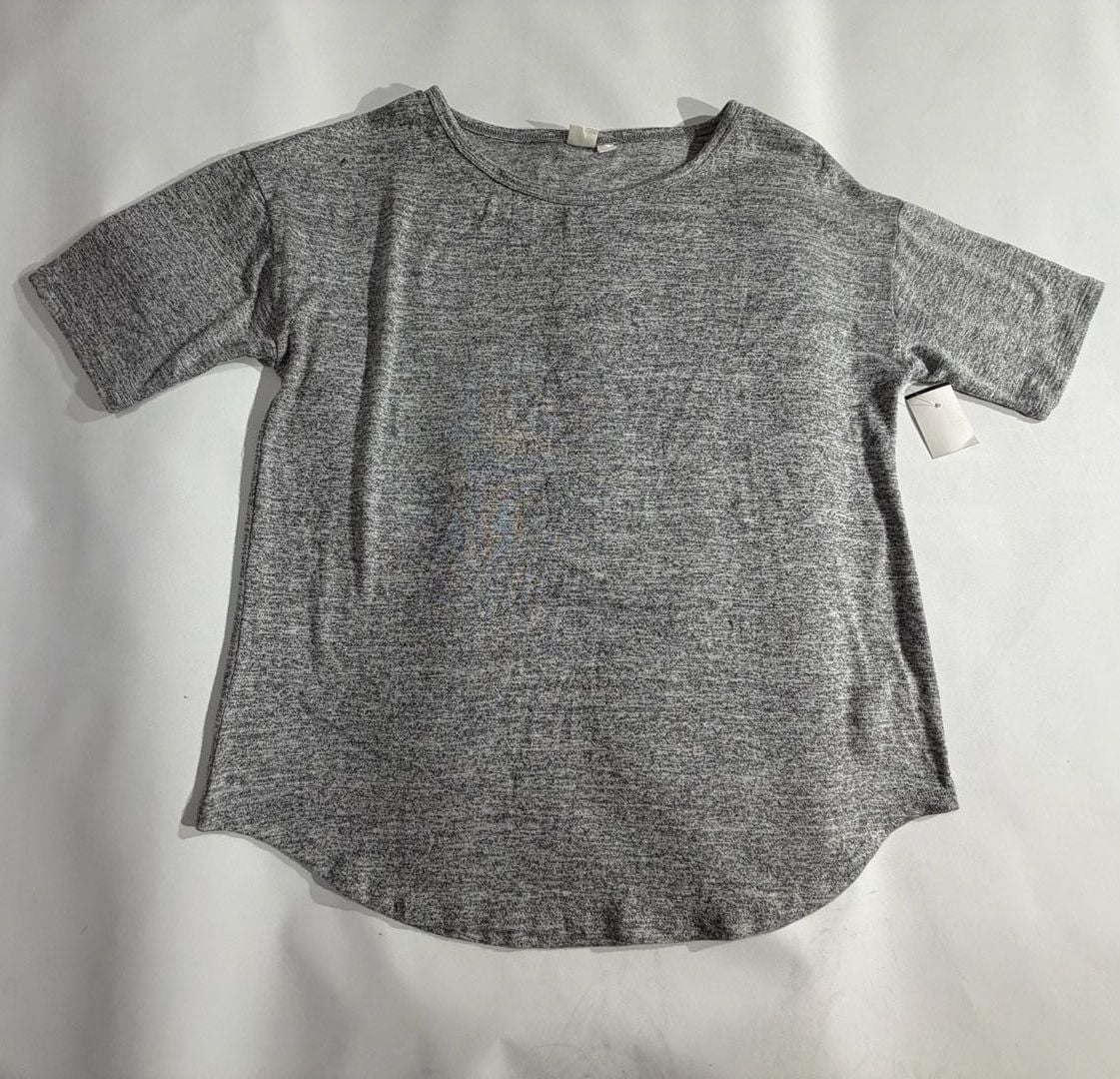 GAP Grey Heathered Short Sleeve Knit T-Shirt Top Size L 2