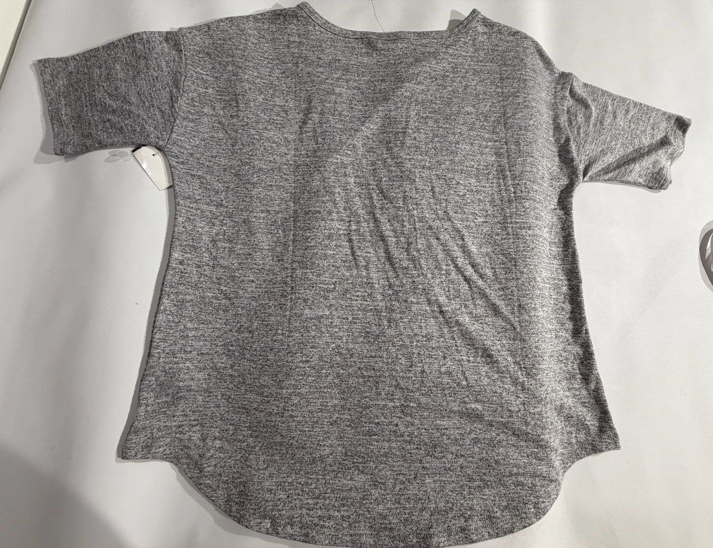 GAP Grey Heathered Short Sleeve Knit T-Shirt Top Size L 6