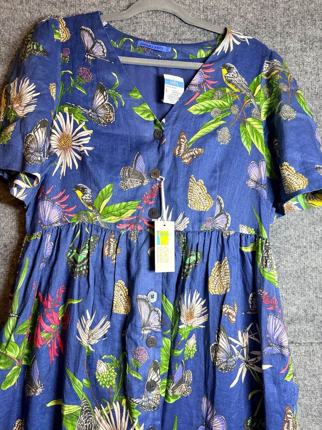 J.McLaughlin Annora New DressSize L Navy Jardin Mariposa 3