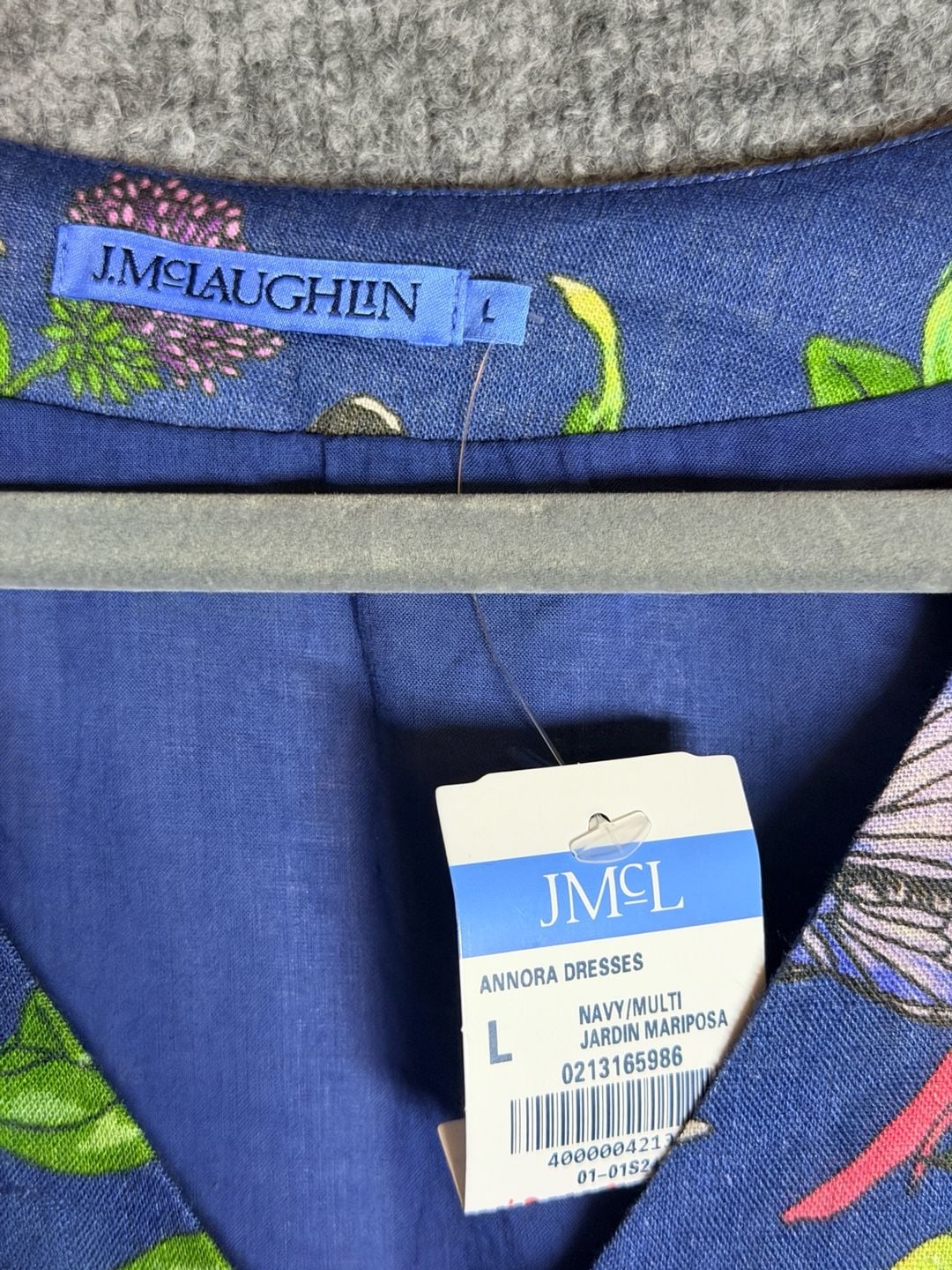 J.McLaughlin Annora New DressSize L Navy Jardin Mariposa 4