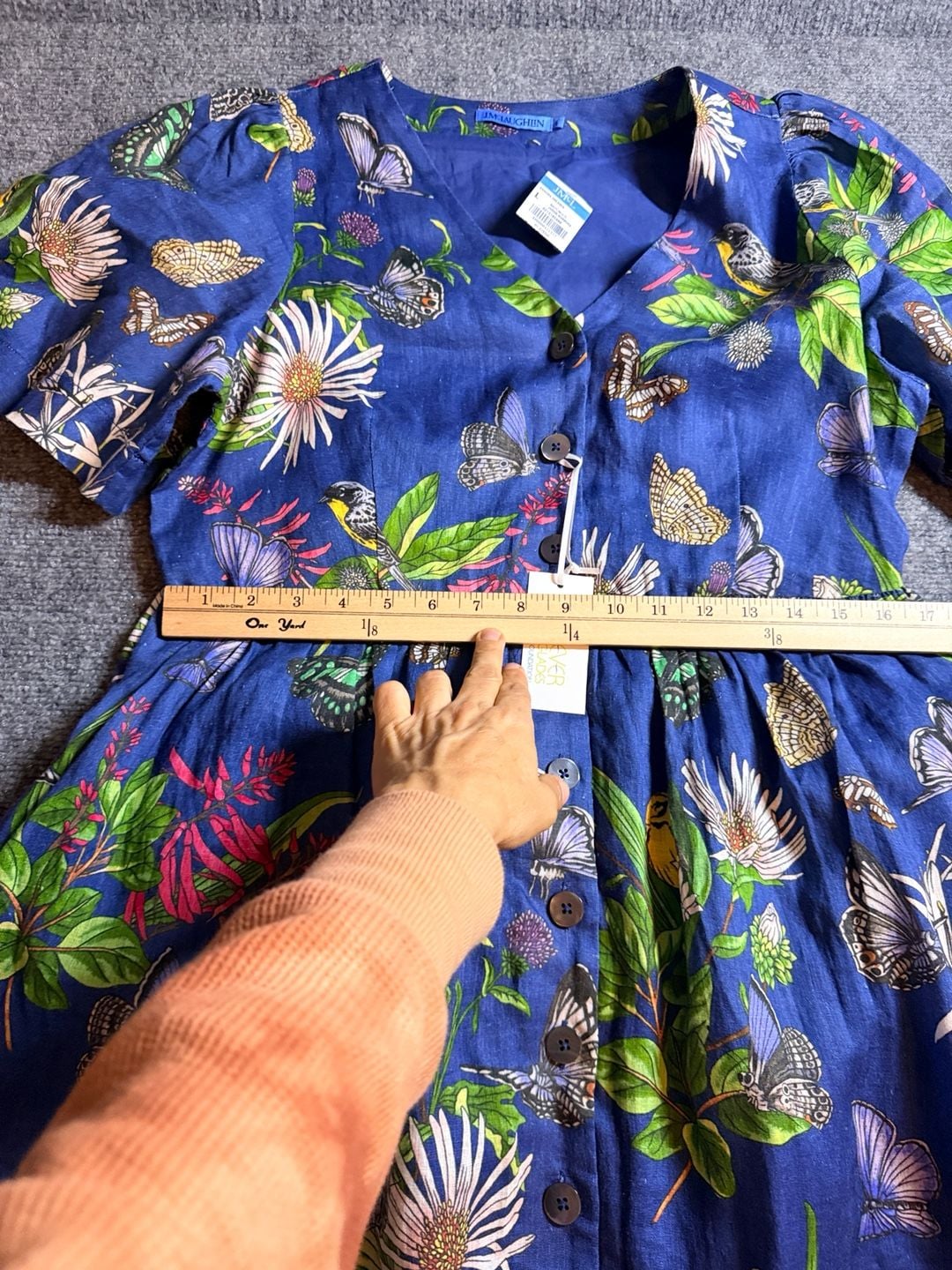 J.McLaughlin Annora New DressSize L Navy Jardin Mariposa 6