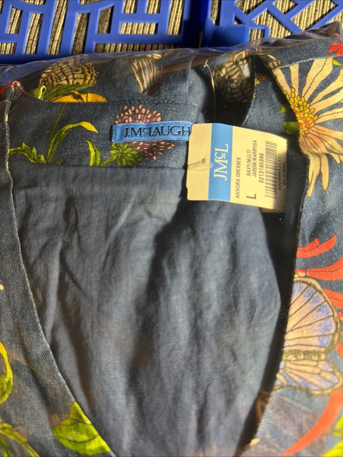 J.McLaughlin Annora New DressSize L Navy Jardin Mariposa 11
