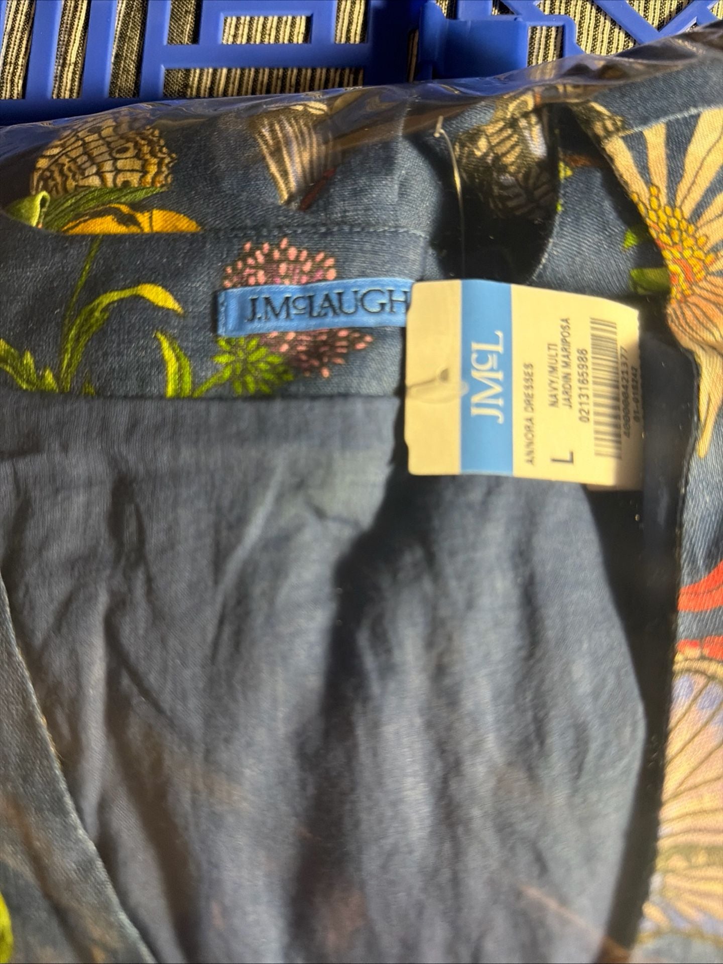J.McLaughlin Annora New DressSize L Navy Jardin Mariposa 12