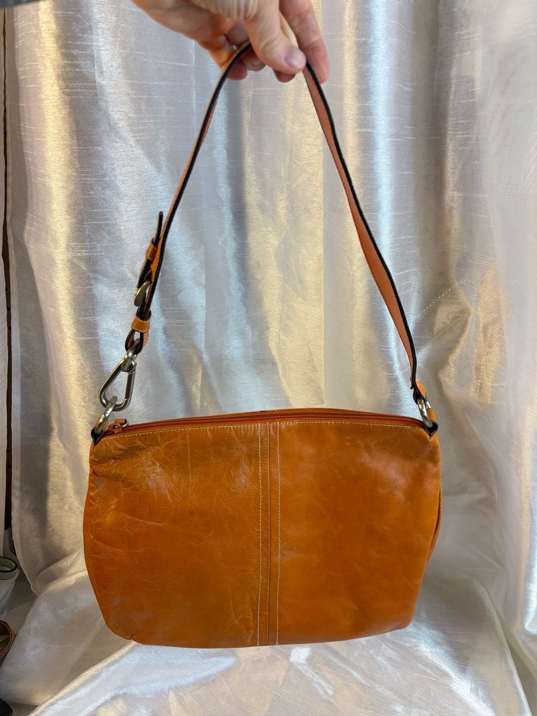 Orange Leather Shoulder Bag 2