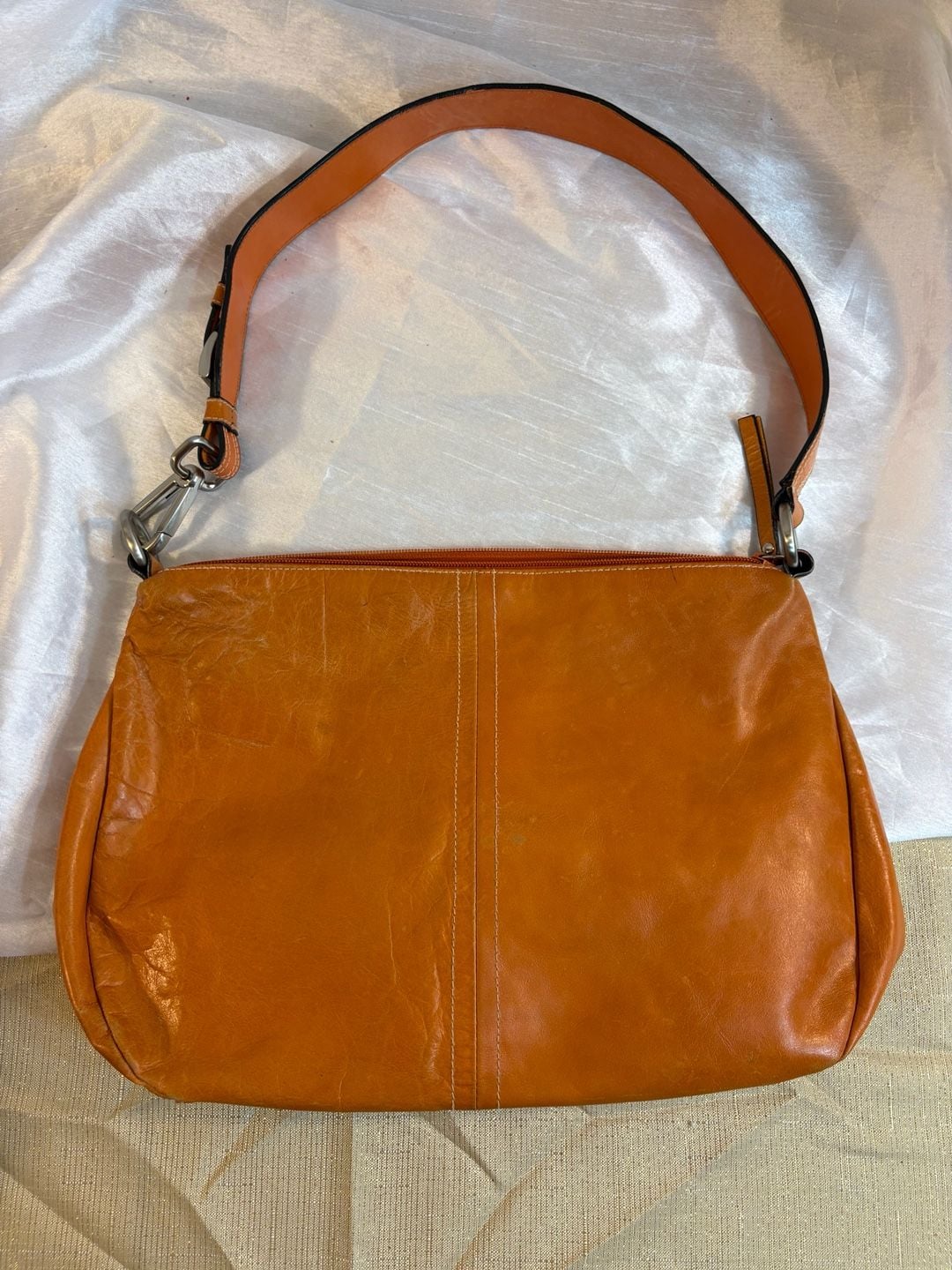 Orange Leather Shoulder Bag 3