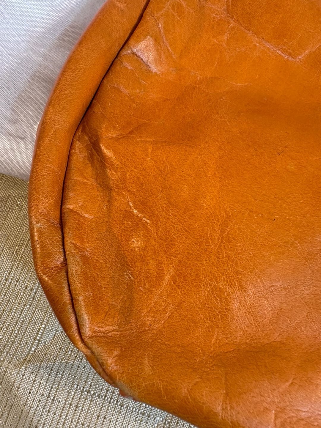 Orange Leather Shoulder Bag 4