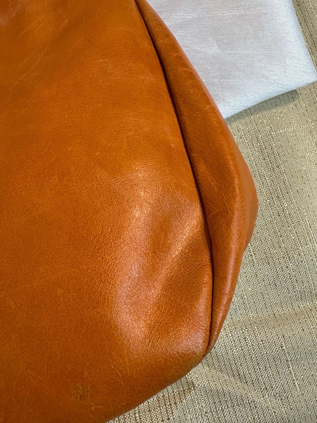 Orange Leather Shoulder Bag 5