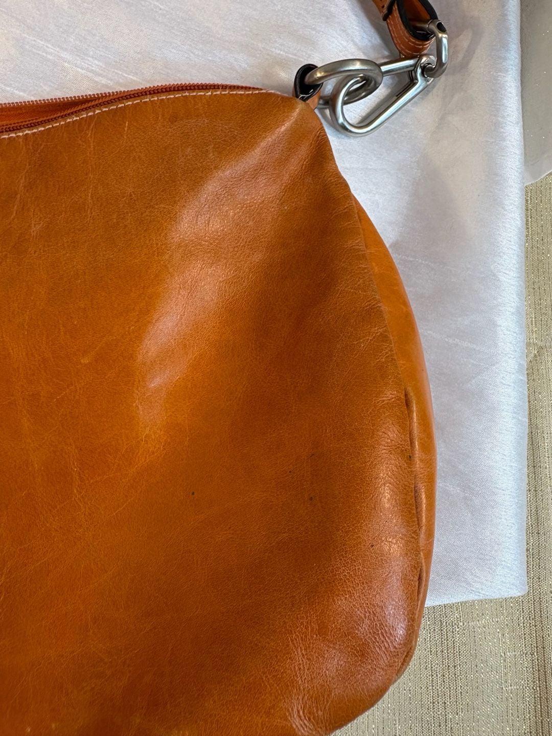 Orange Leather Shoulder Bag 10