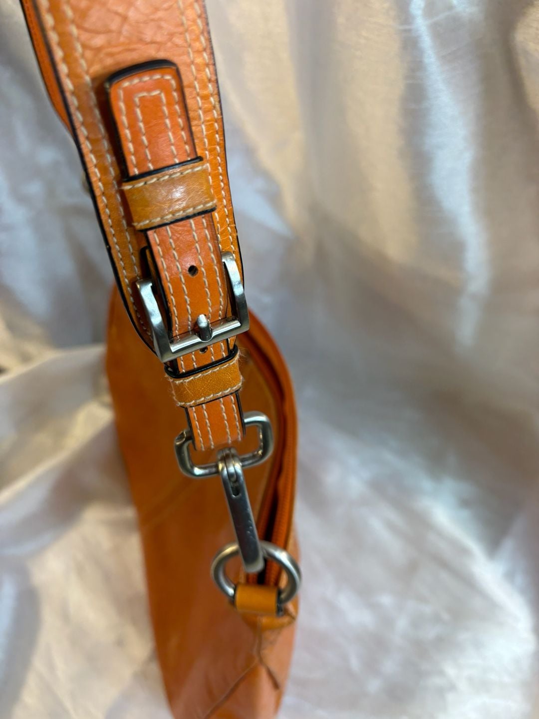 Orange Leather Shoulder Bag 11