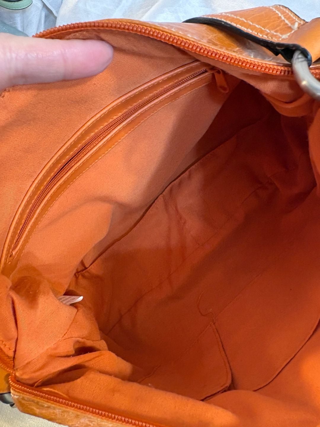 Orange Leather Shoulder Bag 12