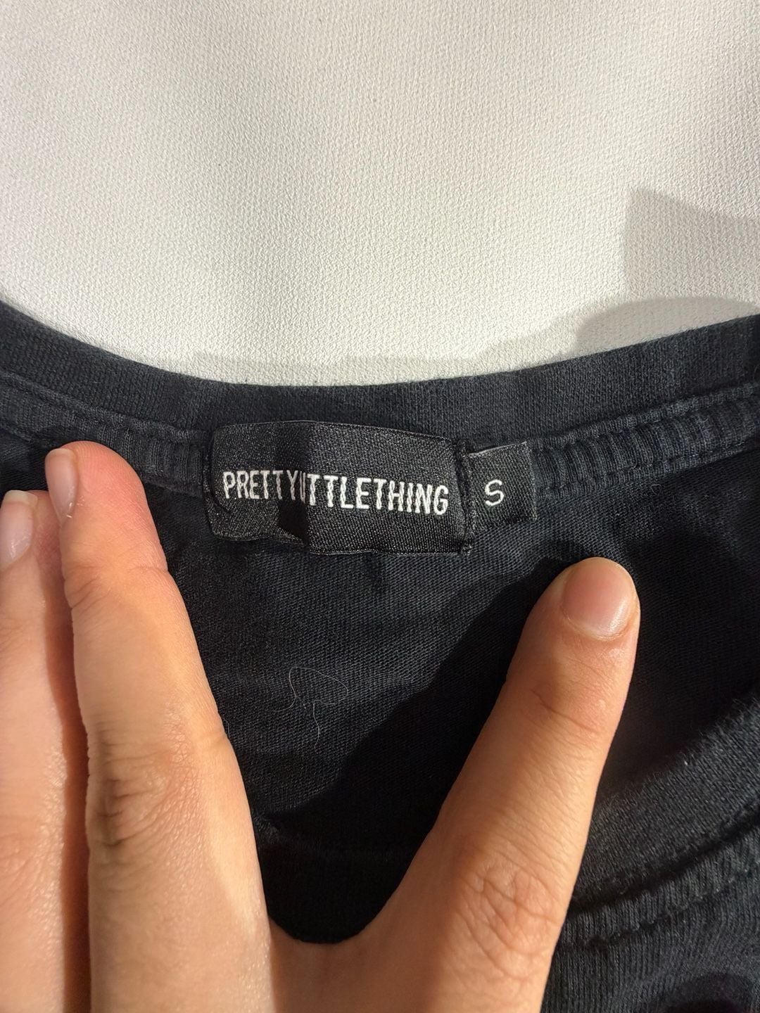 PrettyLittleThing Black Script Logo Short Sleeve T-Shirt Size S 4