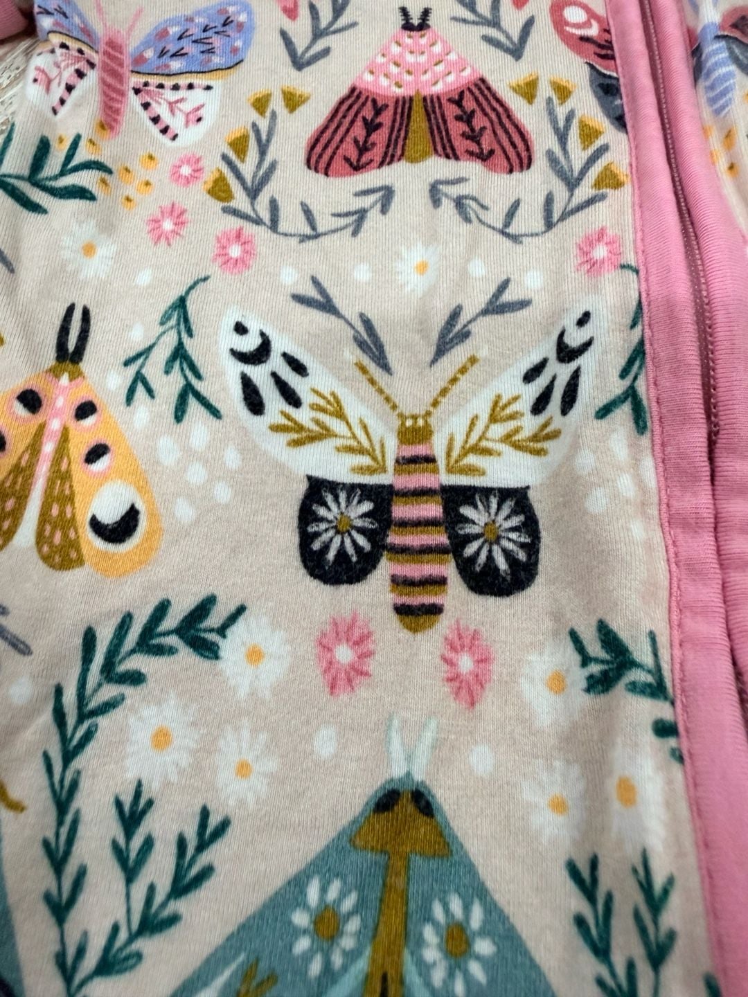 The Sleepy Sloth Oh Moth-er Romper Shorty 6/12m pink butterflies moth HTF 3
