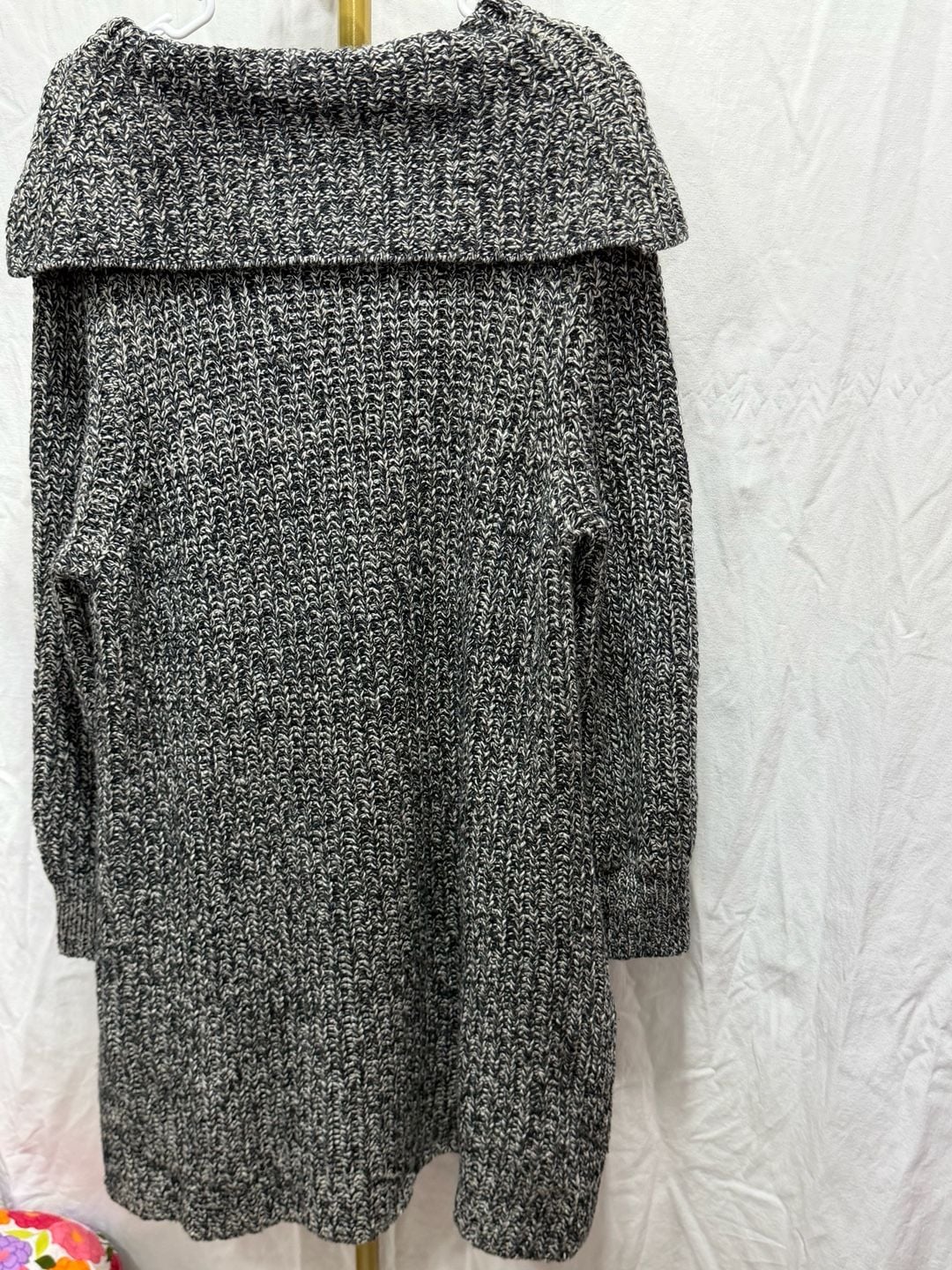 Cowl Neck Sweater Size 2X Black White Knit Cold Shoulder 6