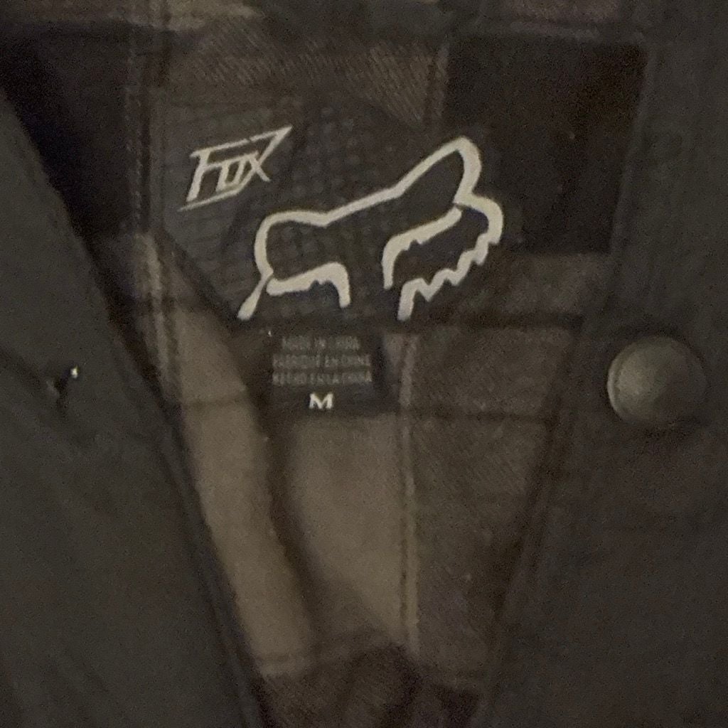 Fox Racing Jacket Size M Black Flannel Lined Snap Up 3