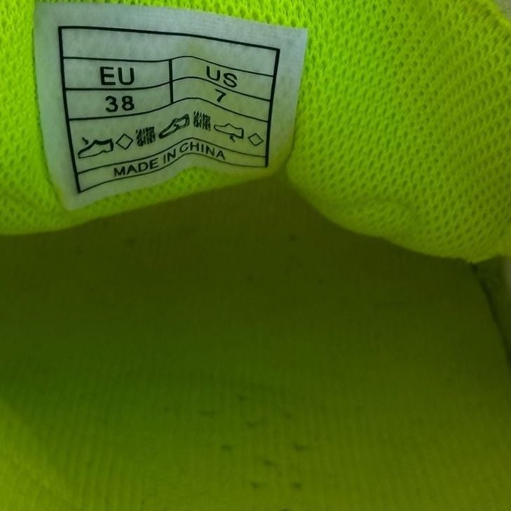 Patavinity Cycling Shoes EU 38 US 7 White Neon Yellow 3 Strap Road Bike Cleats 7