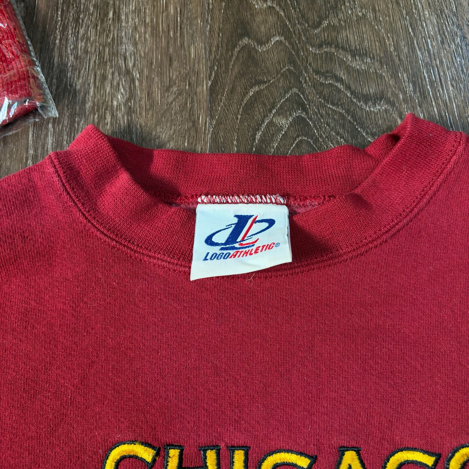 Logo Athletic Chicago Wolves Sweatshirt Vintage IHL Hockey Red Size L 3