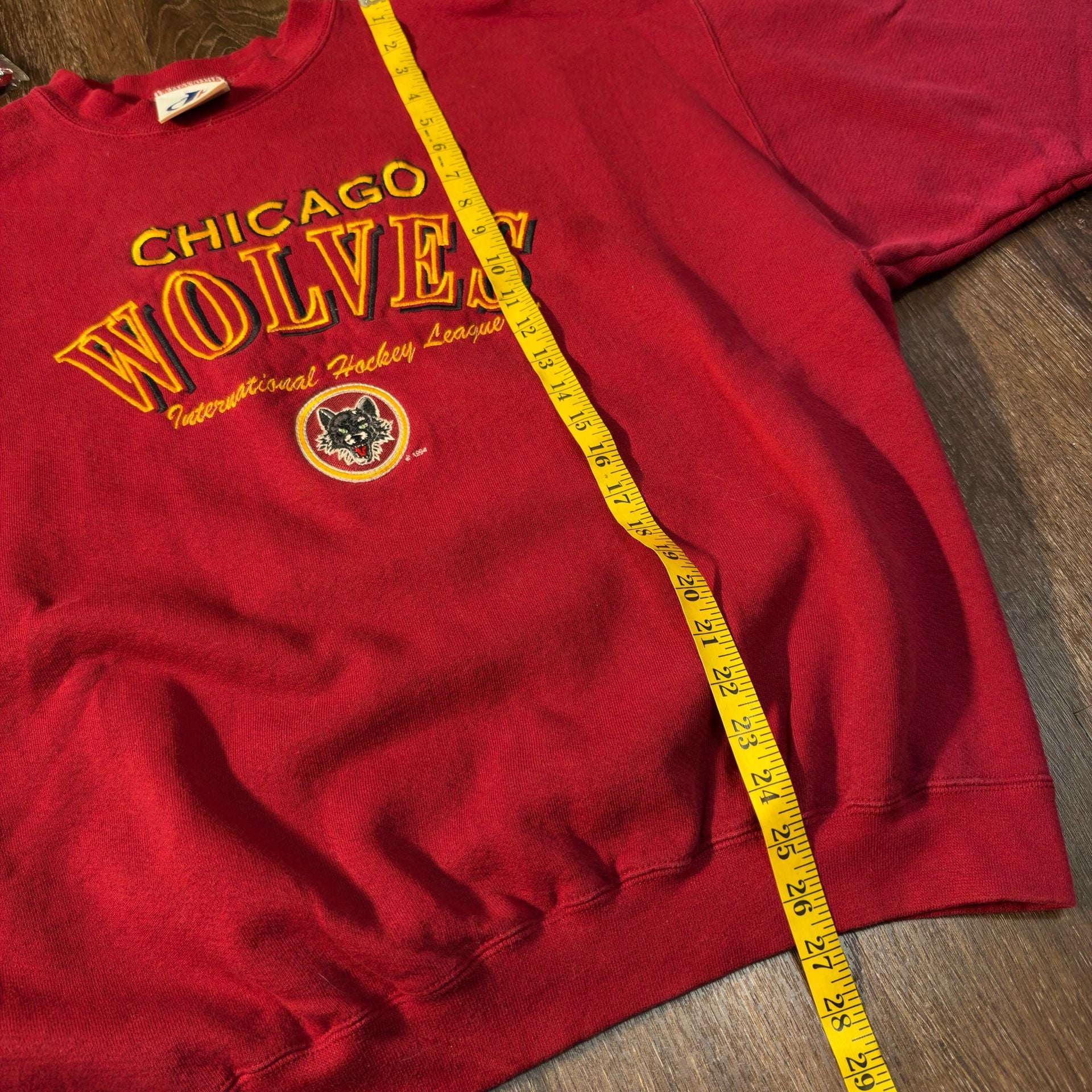Logo Athletic Chicago Wolves Sweatshirt Vintage IHL Hockey Red Size L 4