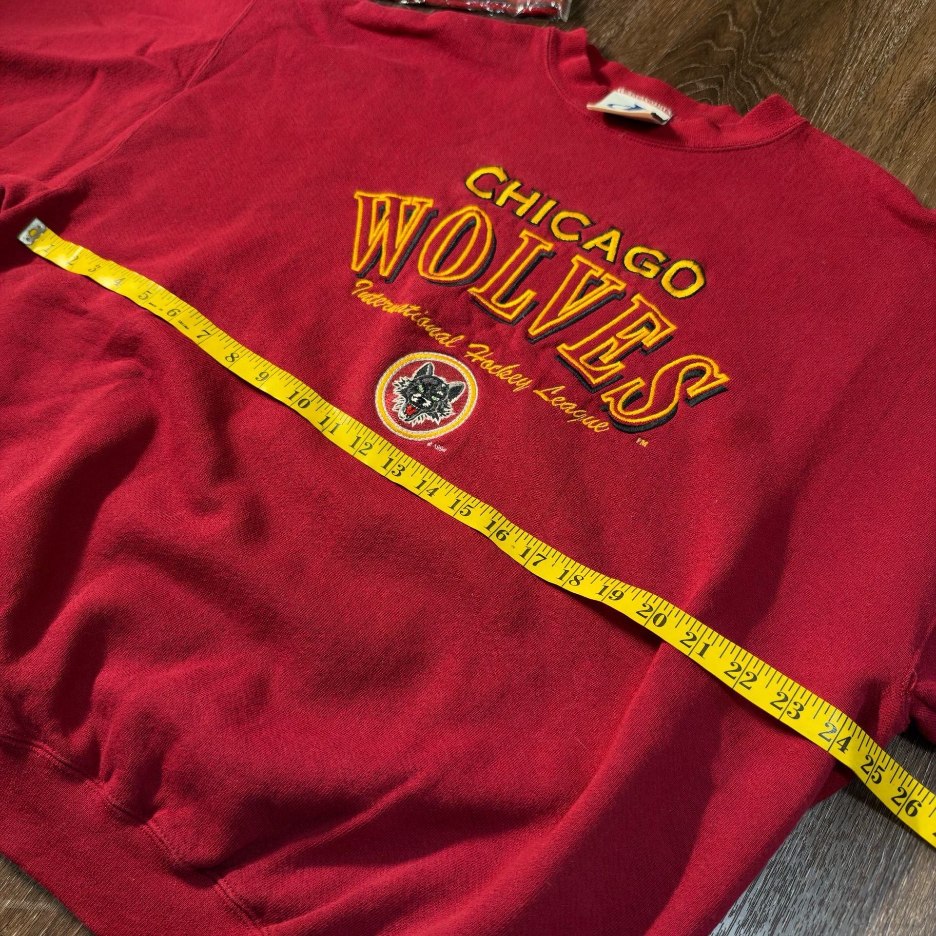 Logo Athletic Chicago Wolves Sweatshirt Vintage IHL Hockey Red Size L 5