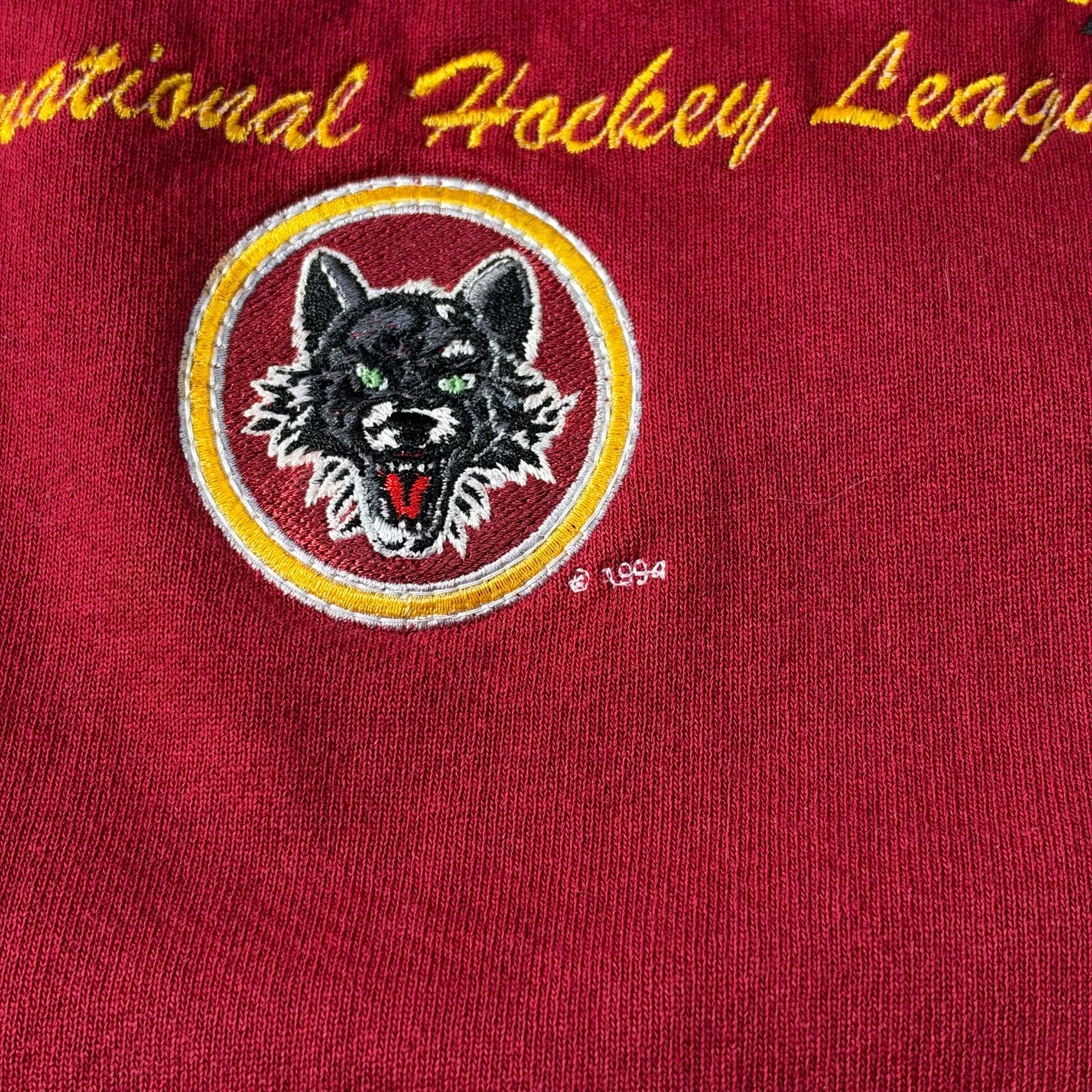 Logo Athletic Chicago Wolves Sweatshirt Vintage IHL Hockey Red Size L 7