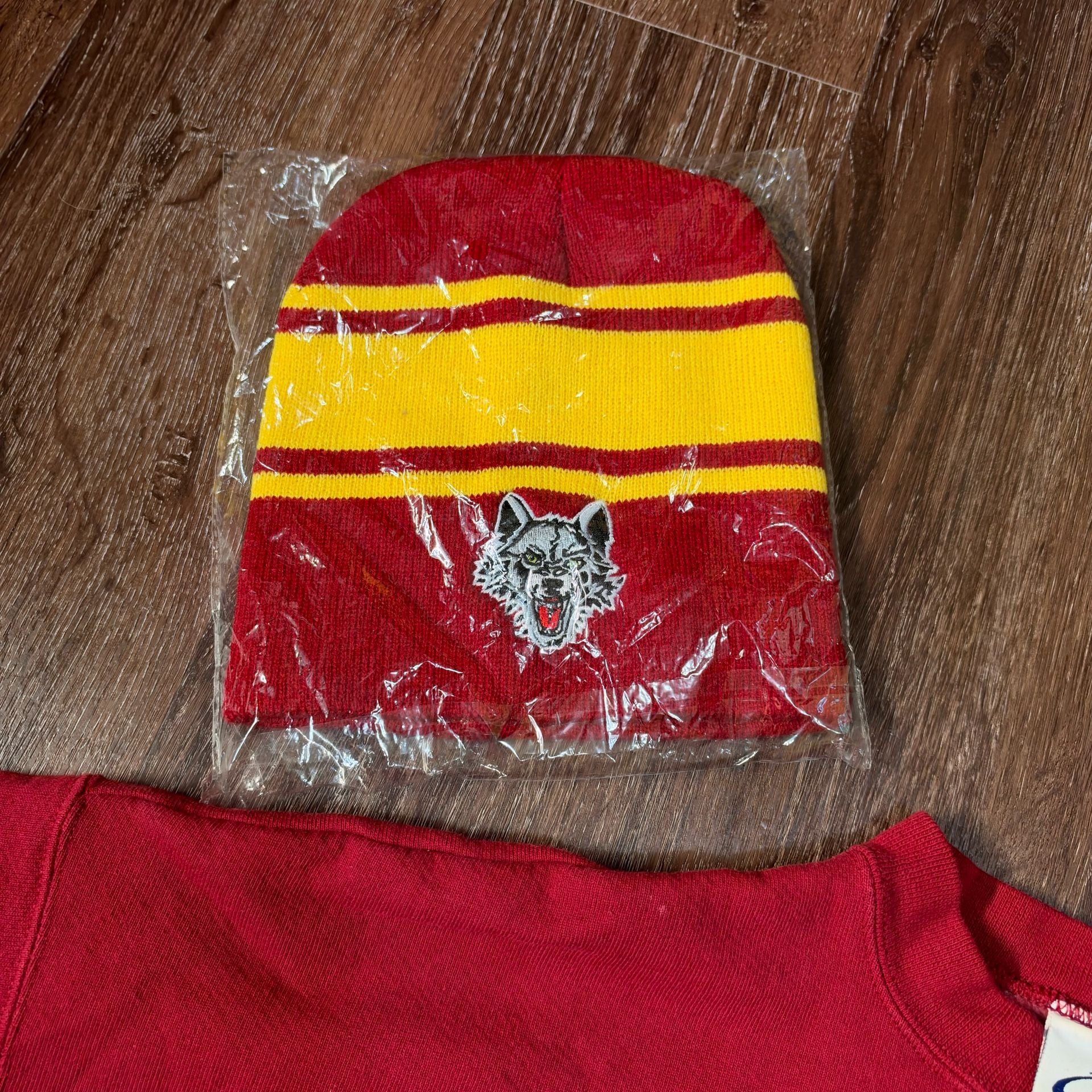 Logo Athletic Chicago Wolves Sweatshirt Vintage IHL Hockey Red Size L 8