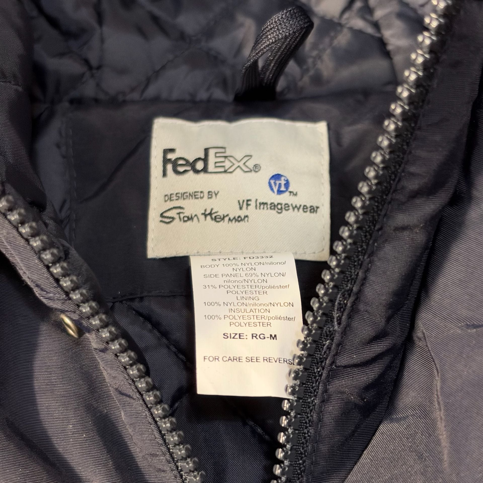 FedEx VF Imagewear Stan Herman Jacket RG-M Black Primaloft 3