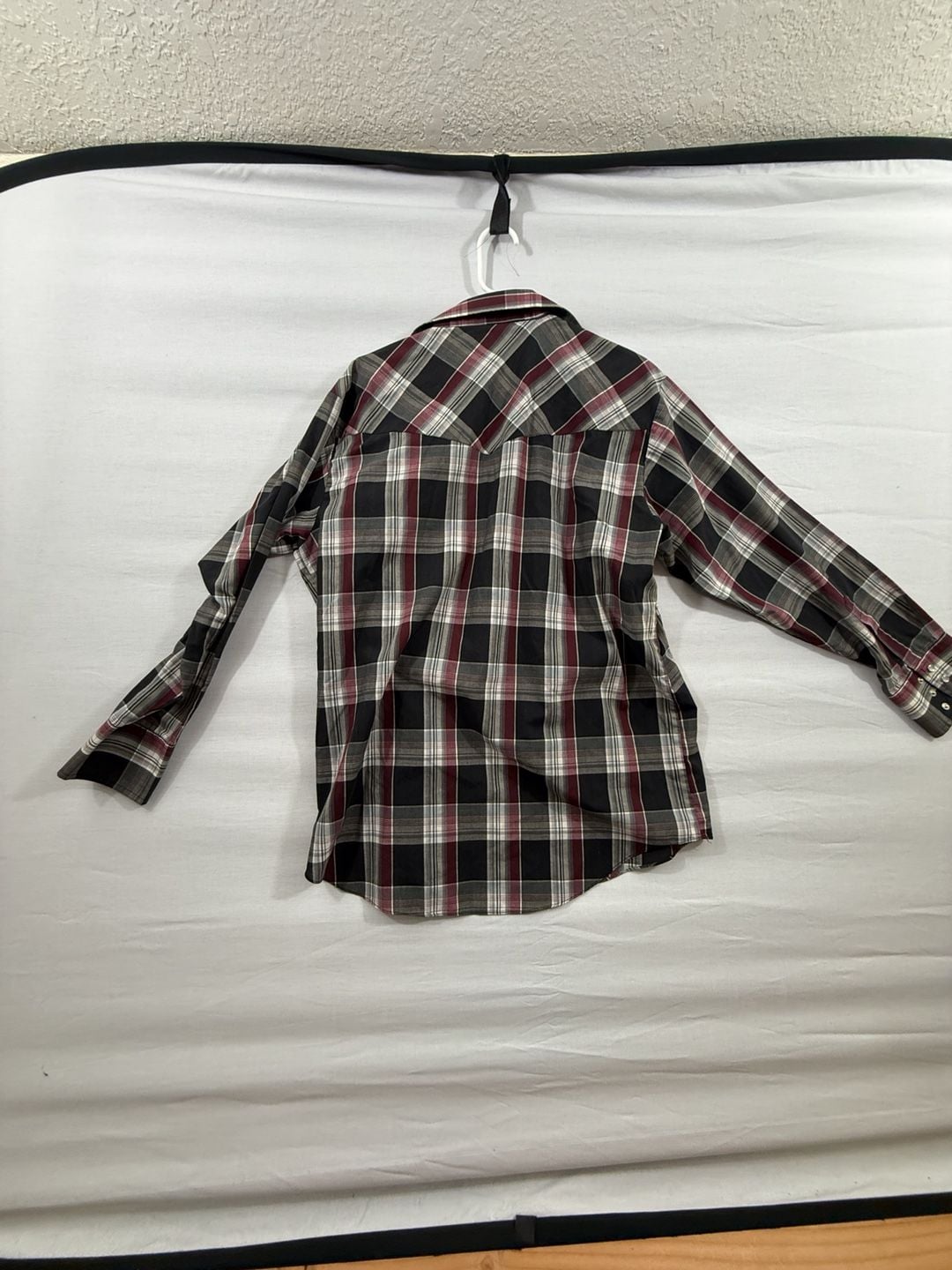 Ely Plains Western Shirt Size L Plaid Pearl Snap Long Sleeve 7