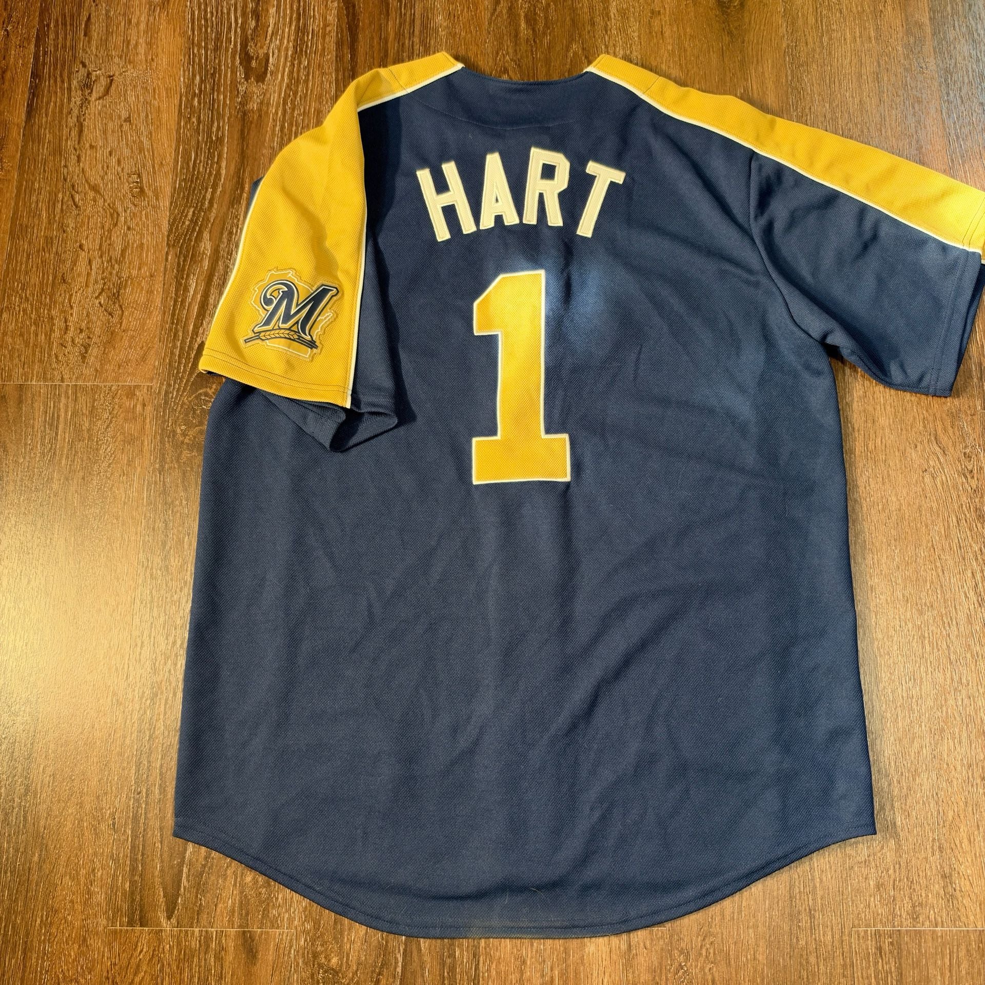 Genuine Merchandise MLB Milwaukee Brewers Corey Hart #1 Jersey Size L 4