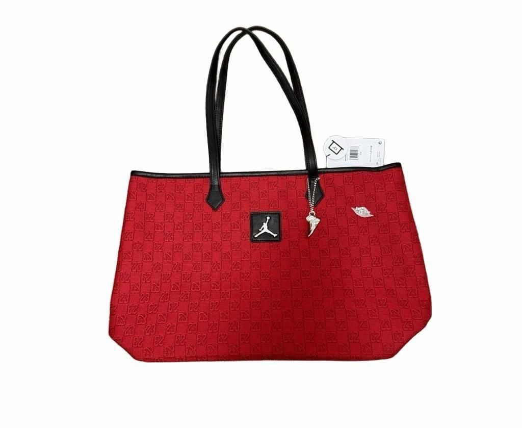 Jordan Monogram Pin Tote Bag - Red/Black 2