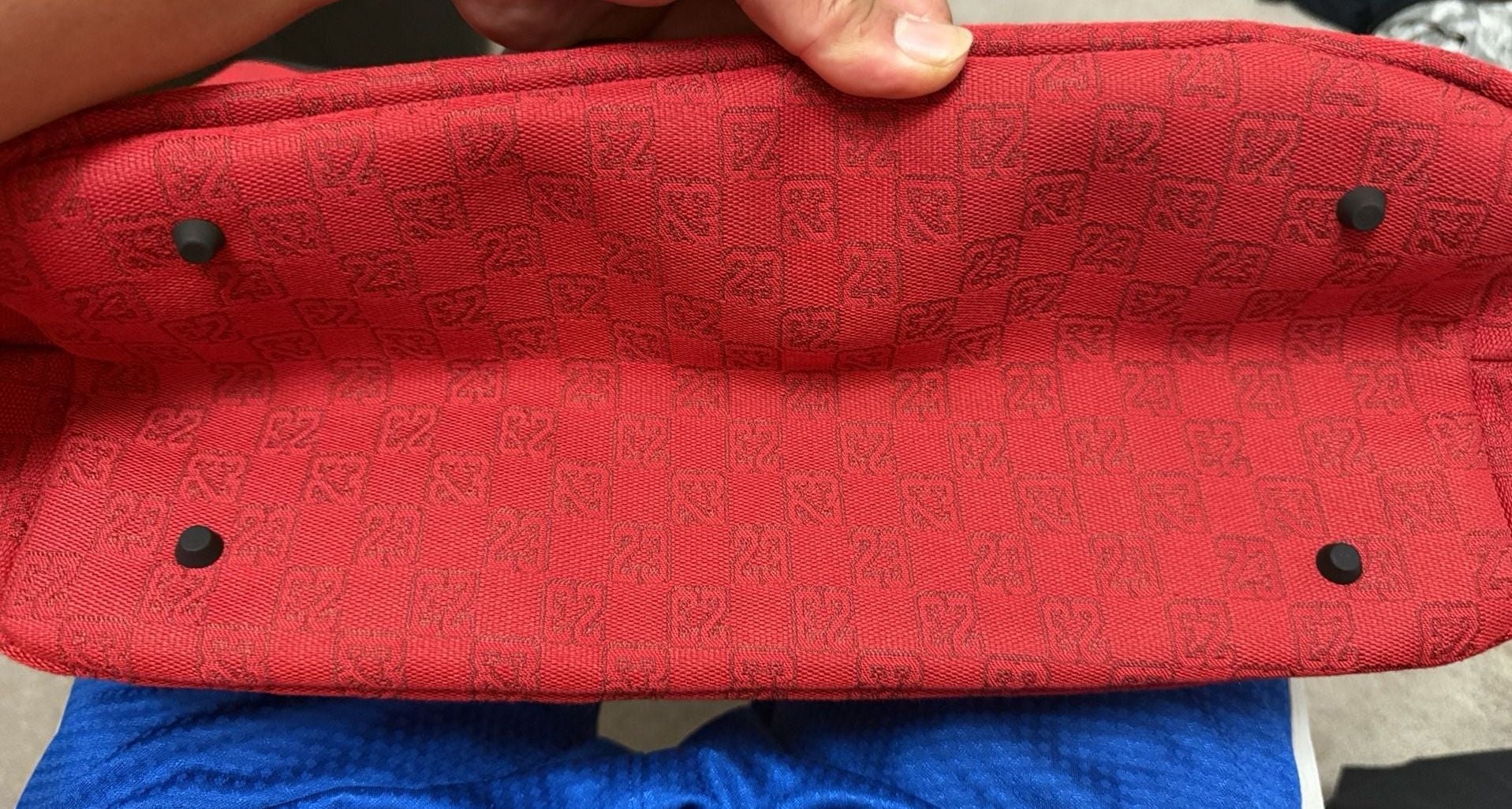 Jordan Monogram Pin Tote Bag - Red/Black 8