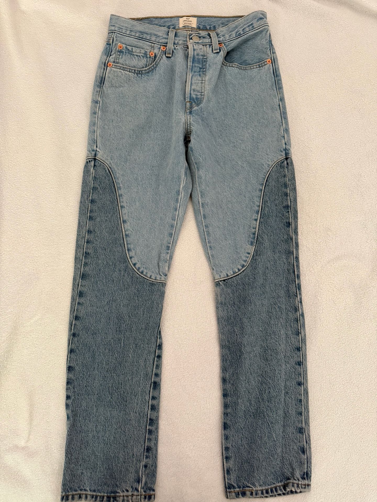 Levi's 501 Original Chaps Straight Leg Western Look Jeans 8