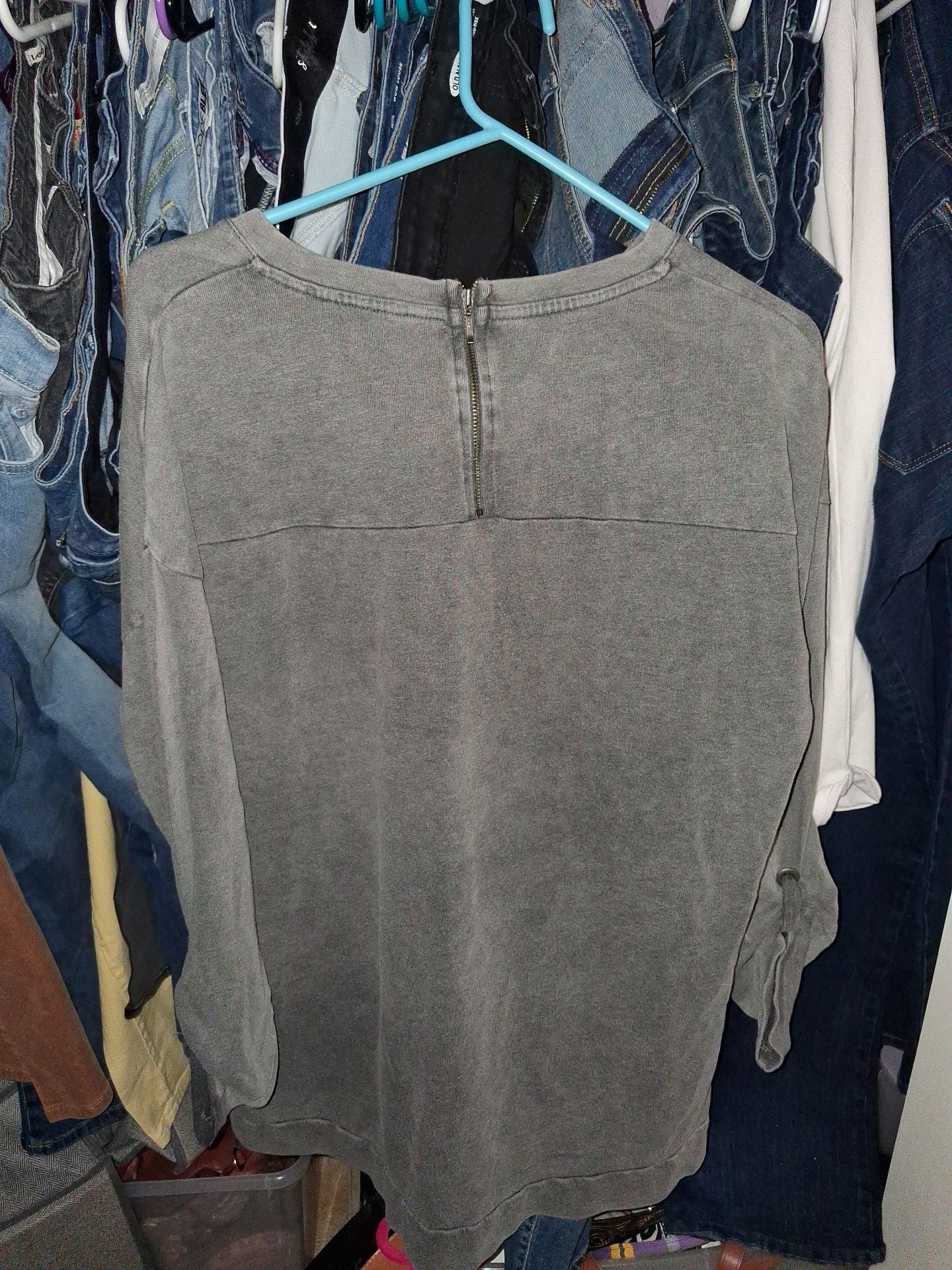 Soft Surroundings Gray Long Sleeve Sweatshirt Top 7