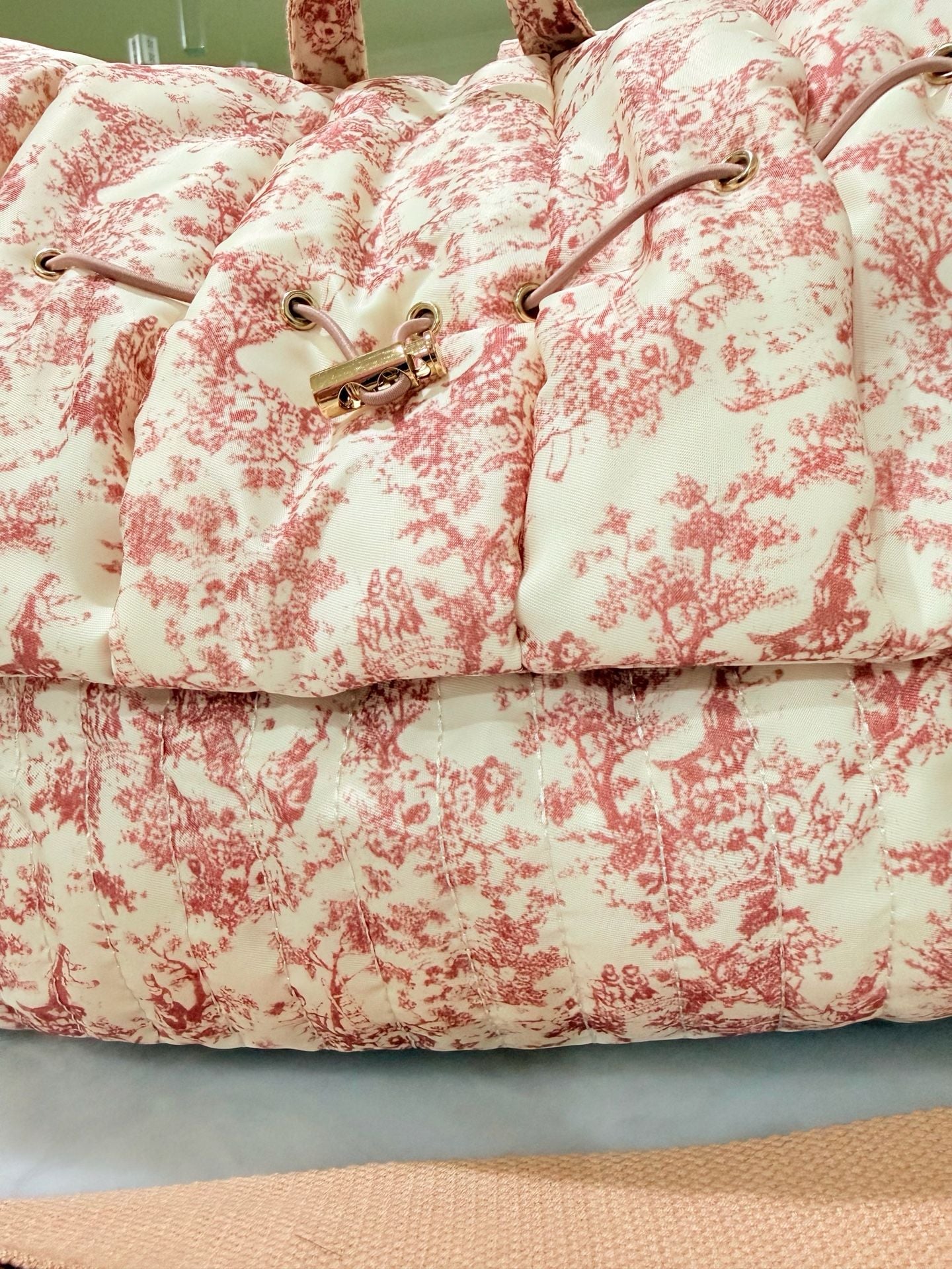 Lushandy Quilted Diaper Bag Backpack, Vintage Floral Puffer Diaper ... 2