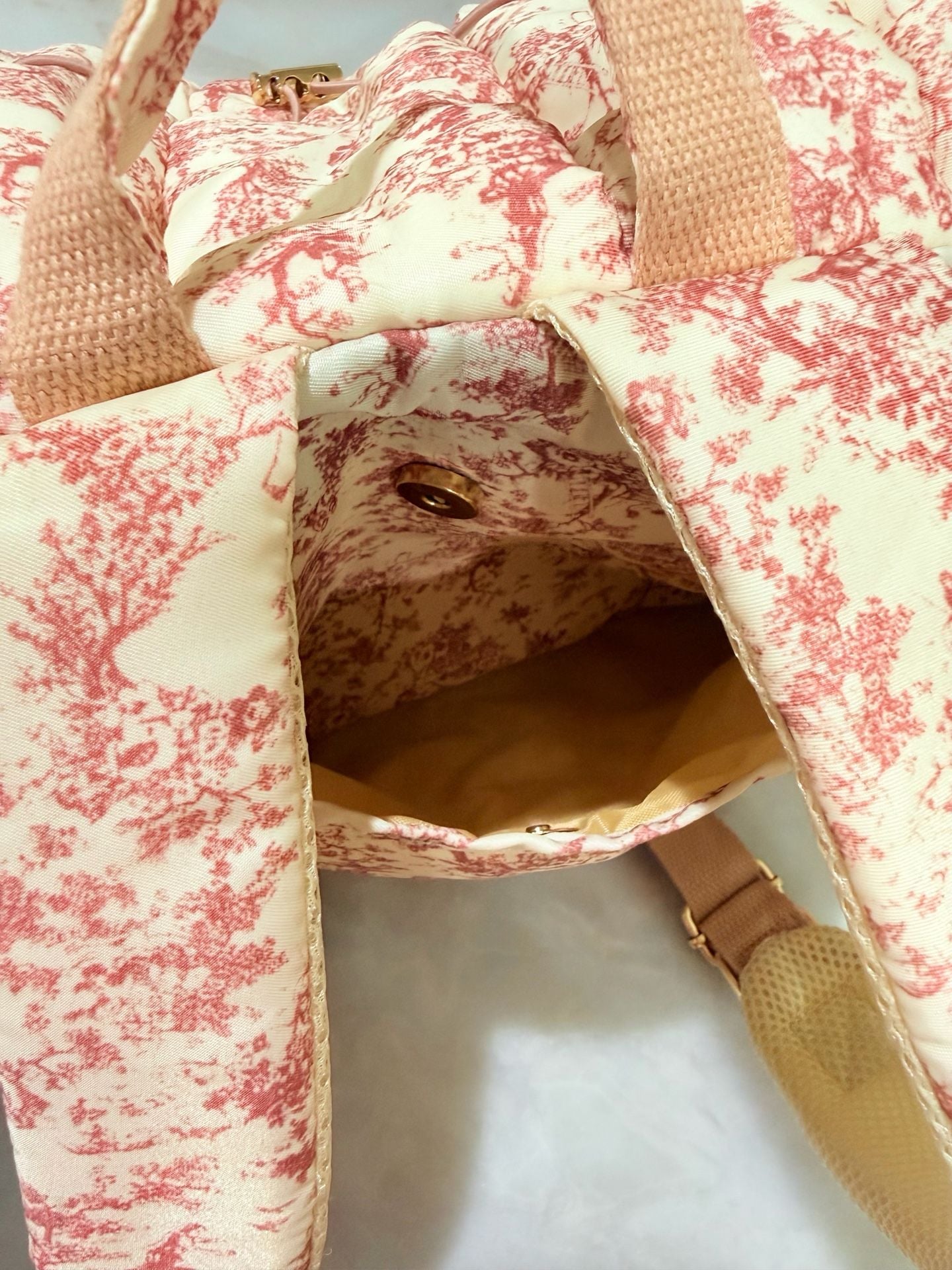 Lushandy Quilted Diaper Bag Backpack, Vintage Floral Puffer Diaper ... 5