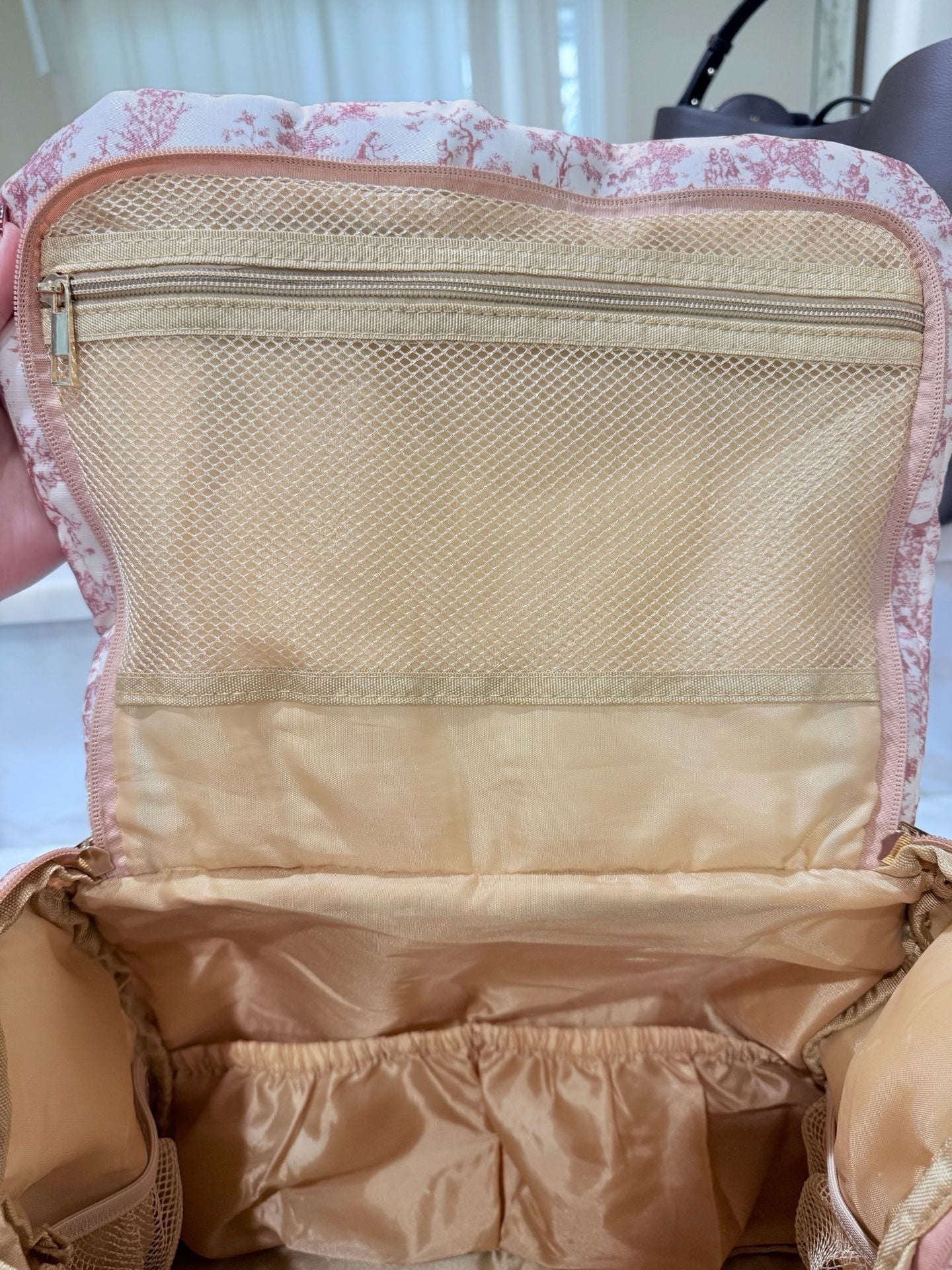 Lushandy Quilted Diaper Bag Backpack, Vintage Floral Puffer Diaper ... 6