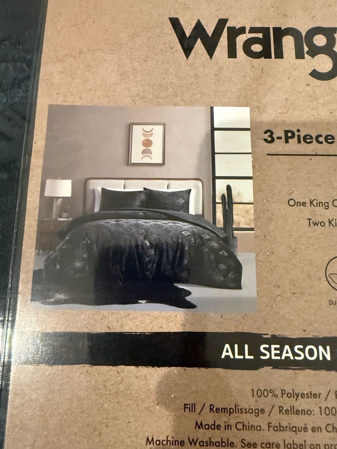 Wrangler 3-Piece Plush Comforter Set King Black 2
