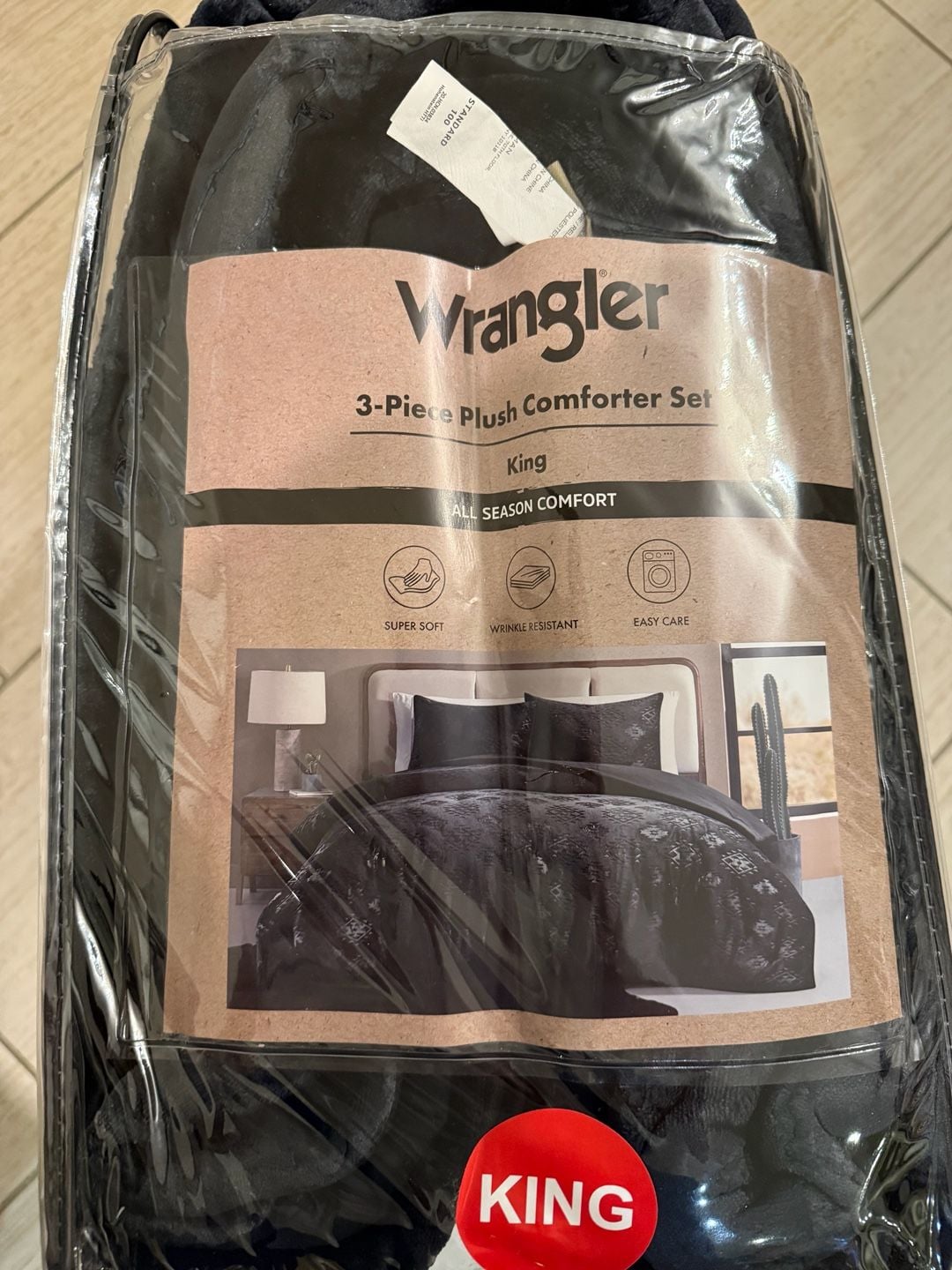 Wrangler 3-Piece Plush Comforter Set King Black 5