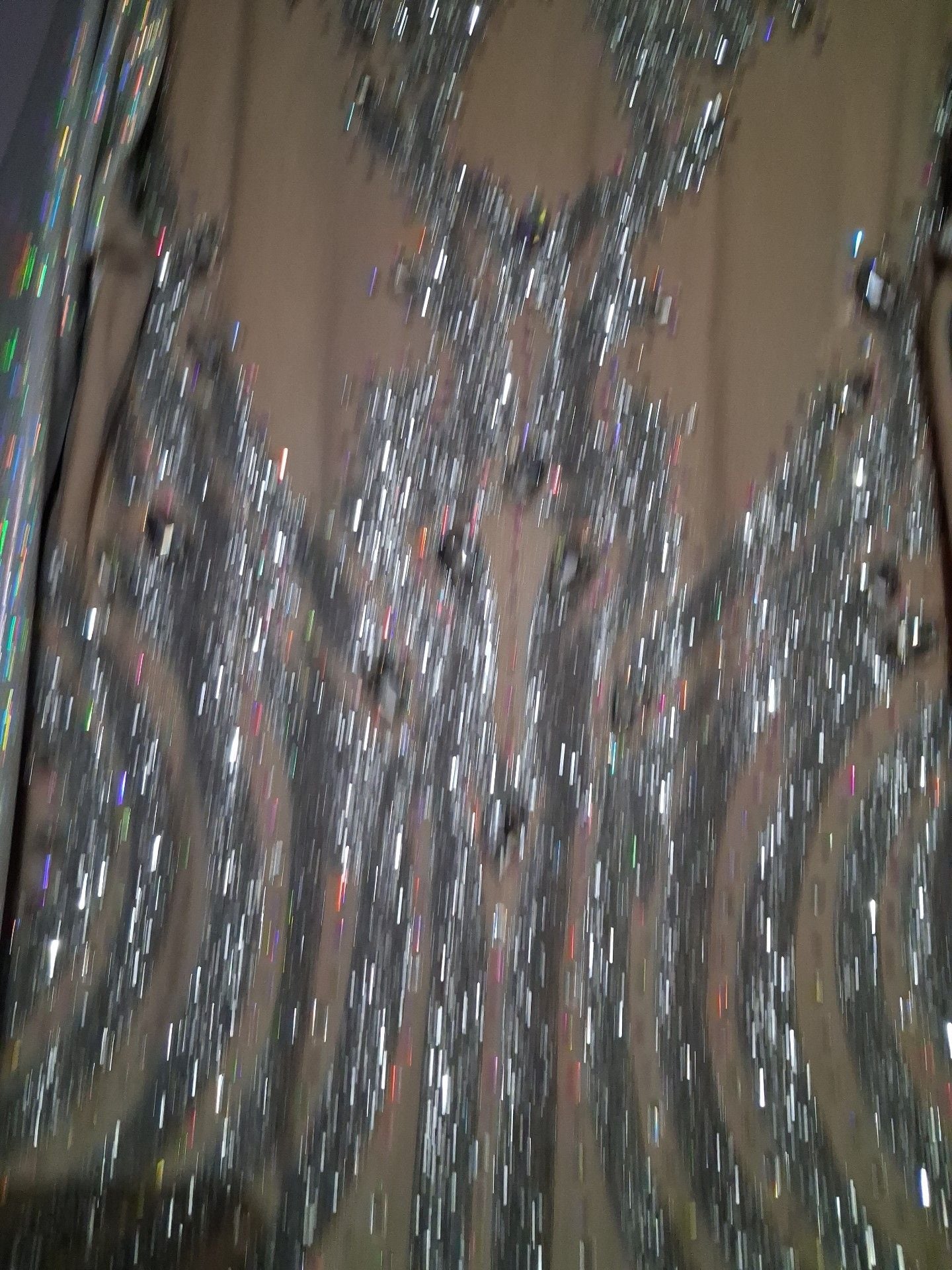 Long Sleeve Rhinestone Embellished Illusion Evening Gown 7