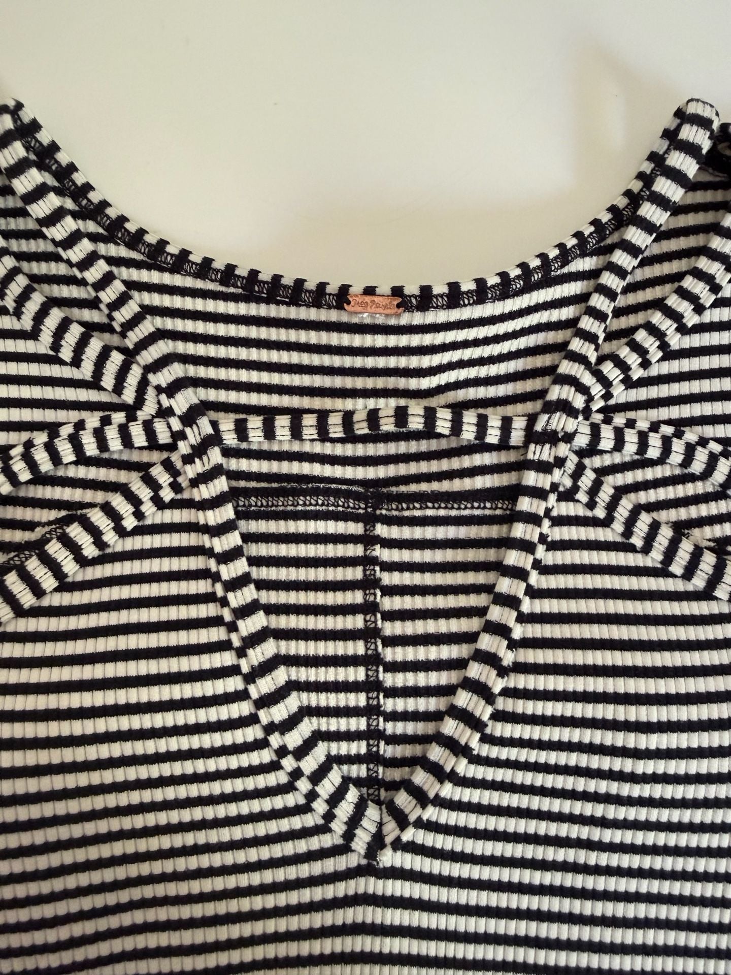 Free People Striped Cutout Short Sleeve Top 4