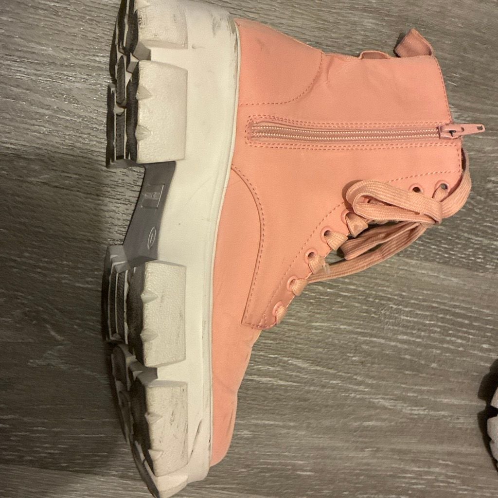 Steve Madden Combat Boots Pink Lug Sole 4