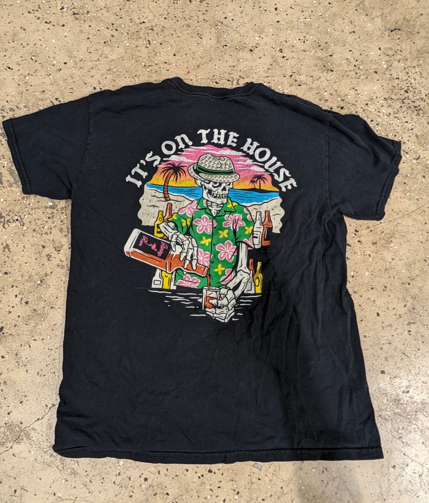 Retro Brand It's On The House Graphic T-Shirt Size XL Black 2