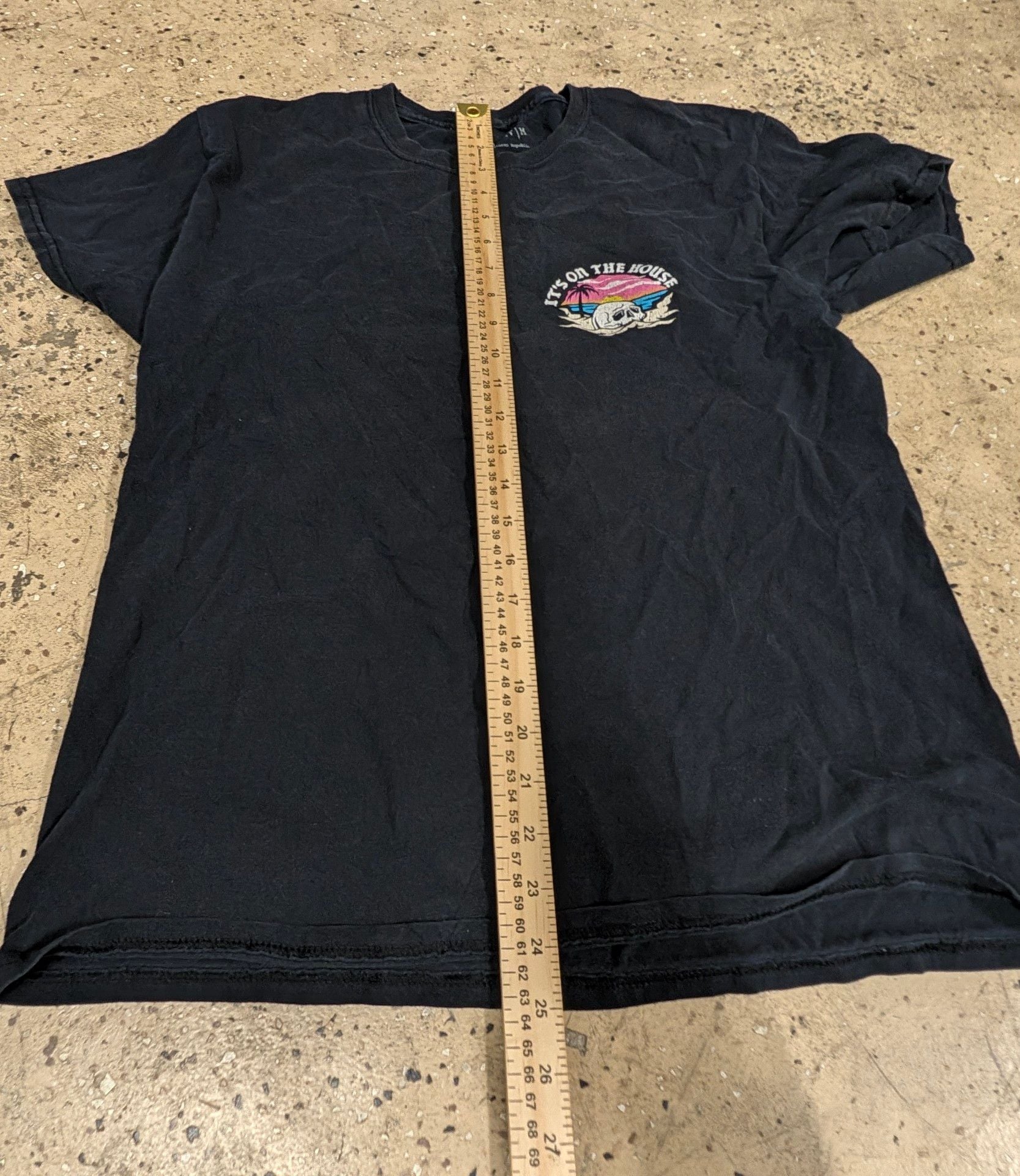 Retro Brand It's On The House Graphic T-Shirt Size XL Black 5