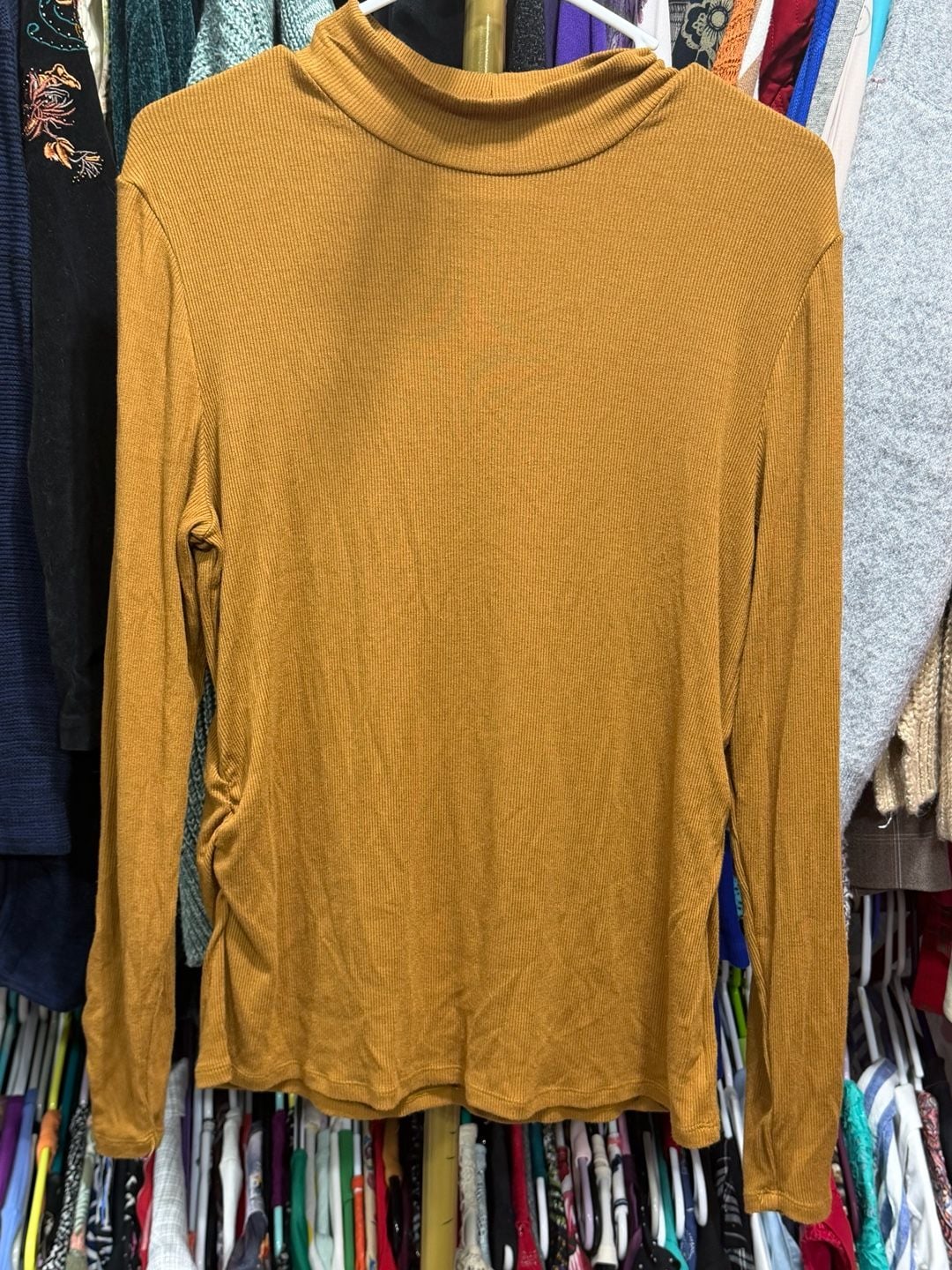 Sanctuary Ribbed Turtleneck Sweater Size XL Mustard Yellow Long Sleeve 3