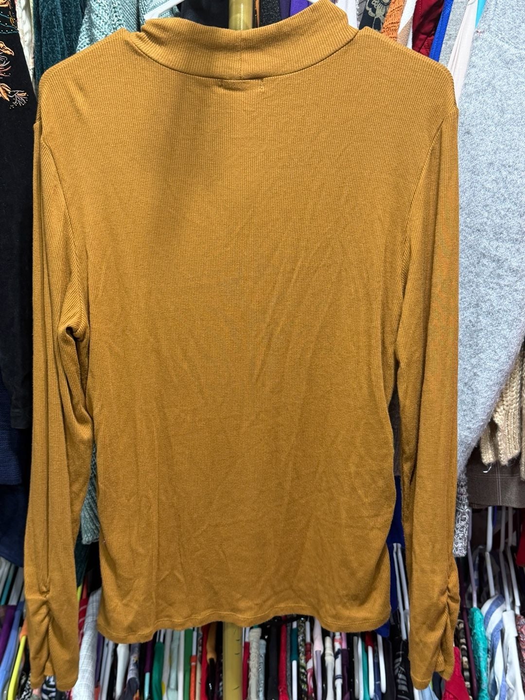 Sanctuary Ribbed Turtleneck Sweater Size XL Mustard Yellow Long Sleeve 6