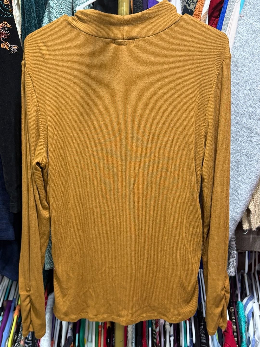 Sanctuary Ribbed Turtleneck Sweater Size XL Mustard Yellow Long Sleeve 7