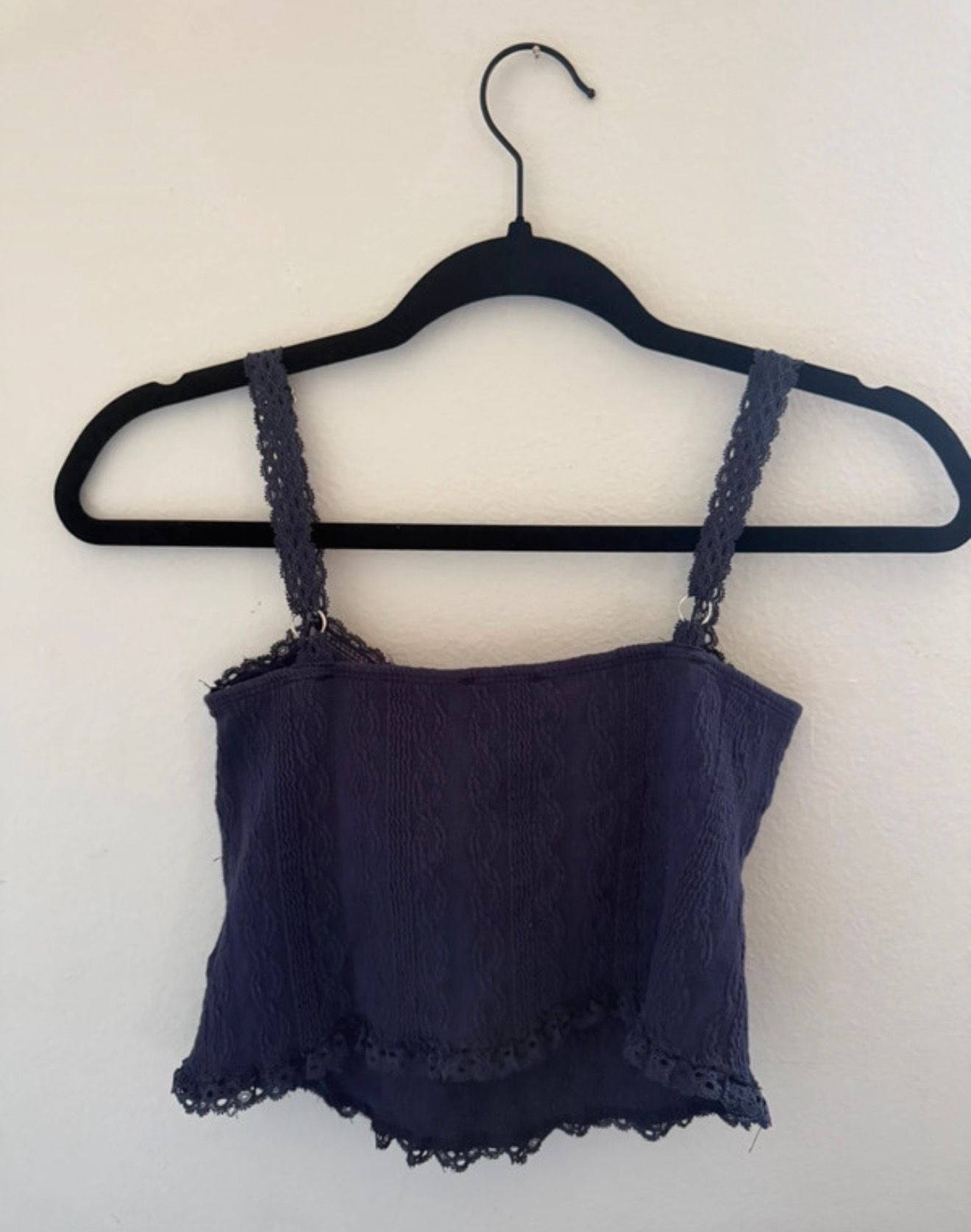 EDIKTED Lacey Blue Lace Sweetheart Mini Crop Tank 3