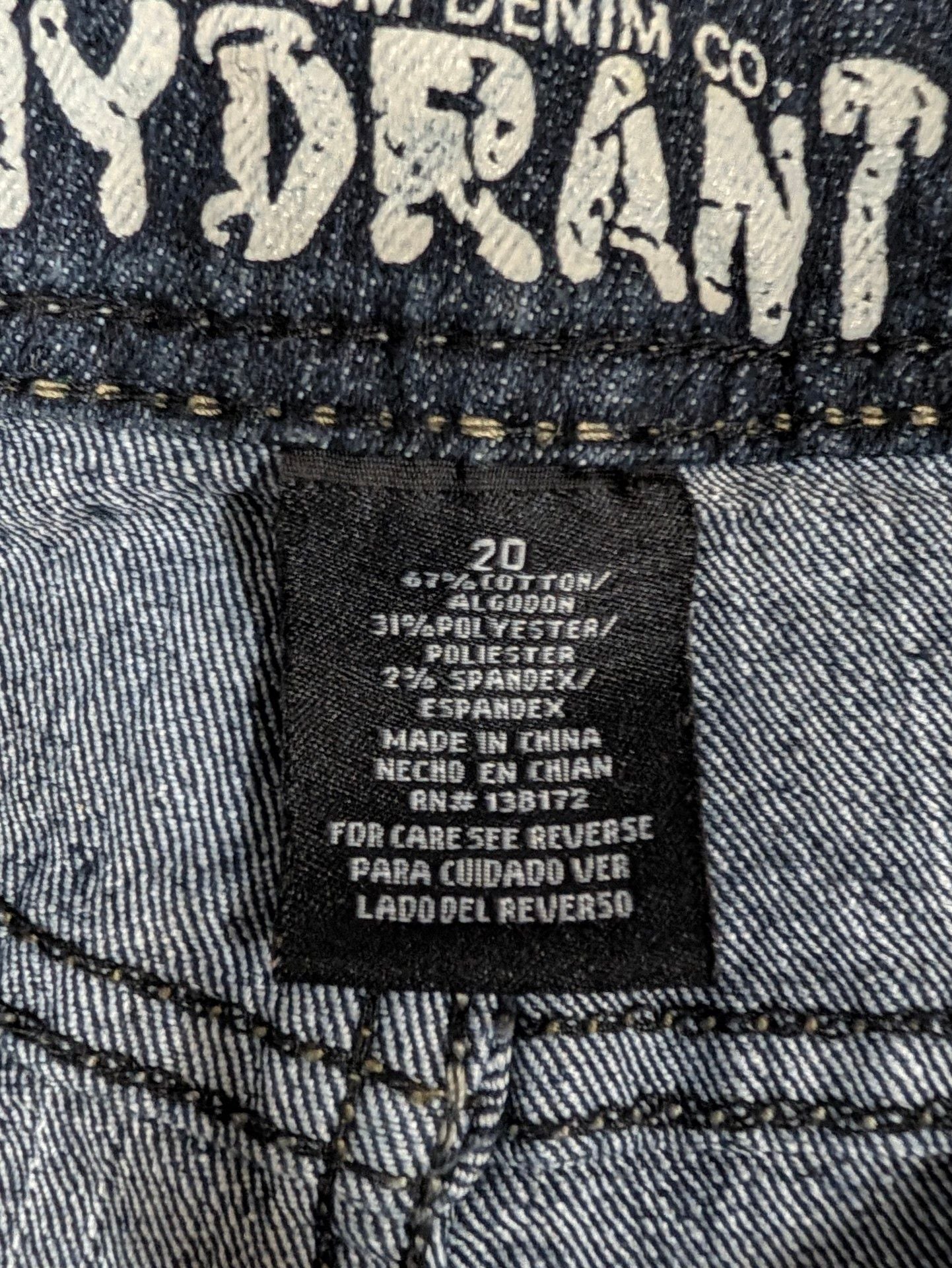 Hydrant Denim Co. Jeans Size 20 Dark Wash Embroidered Back Pockets Size M 3